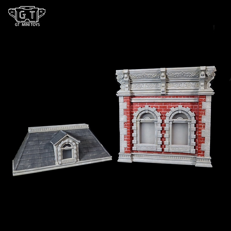 GT Mini Toys 擺拍建築系類 白紅牆體 灰色屋頂 Mini001A2 場景 地台 - view 5