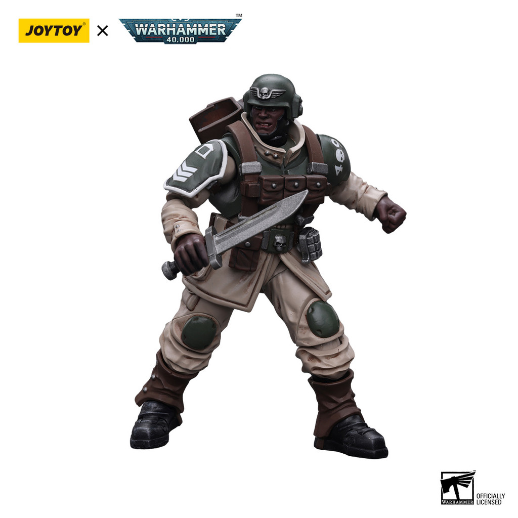 Astra Militarum Cadian Command Squad Veteran with Regimental Standard - view 6