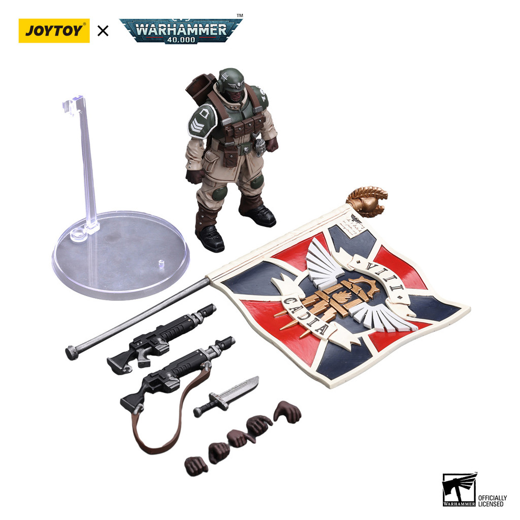 Astra Militarum Cadian Command Squad Veteran with Regimental Standard - view 7