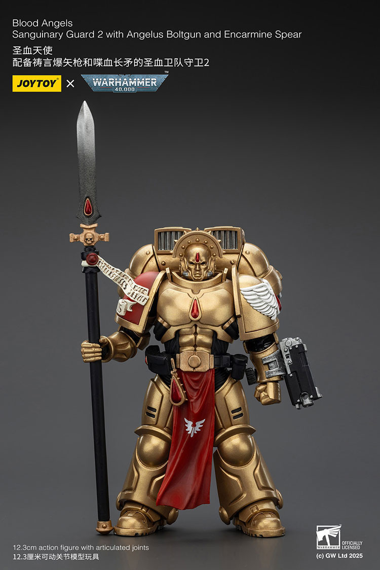 Blood Angels Sanguinary Guard 2 with Angelus Boltgun and Encarmine Spear - view 7