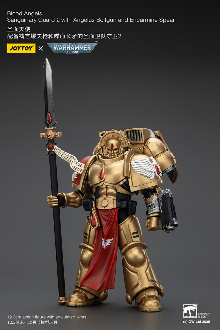 Blood Angels Sanguinary Guard 2 with Angelus Boltgun and Encarmine Spear - view 8