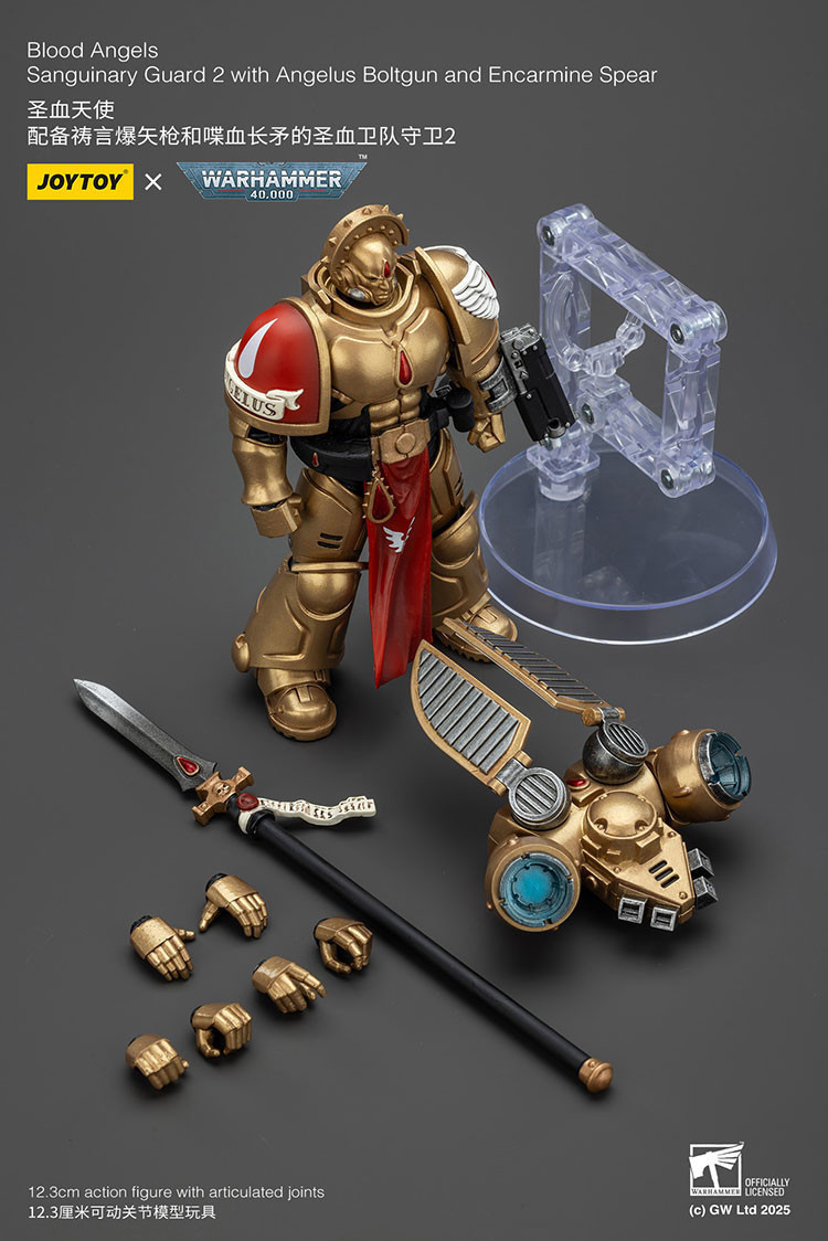 Blood Angels Sanguinary Guard 2 with Angelus Boltgun and Encarmine Spear - view 15