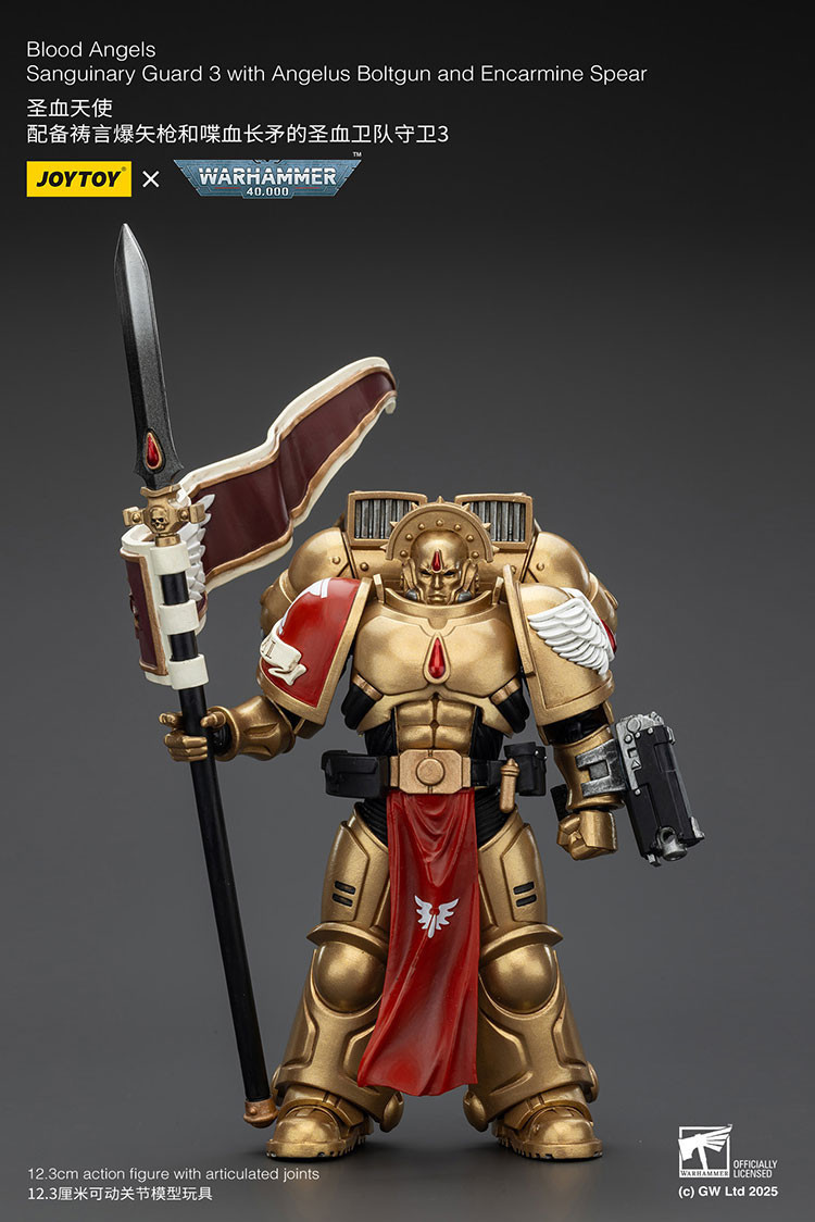 Blood Angels Sanguinary Guard 3 with Angelus Boltgun and Encarmine Spear - view 7