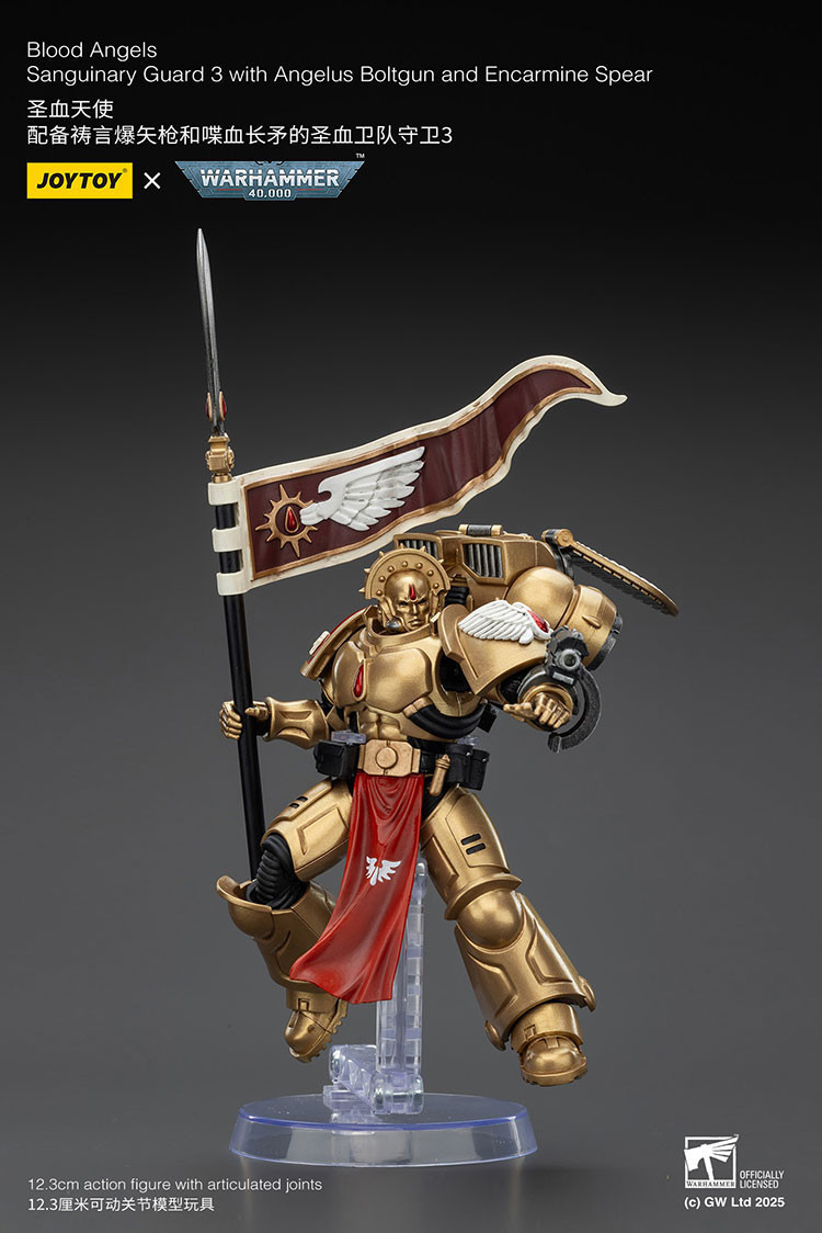 Blood Angels Sanguinary Guard 3 with Angelus Boltgun and Encarmine Spear - view 13