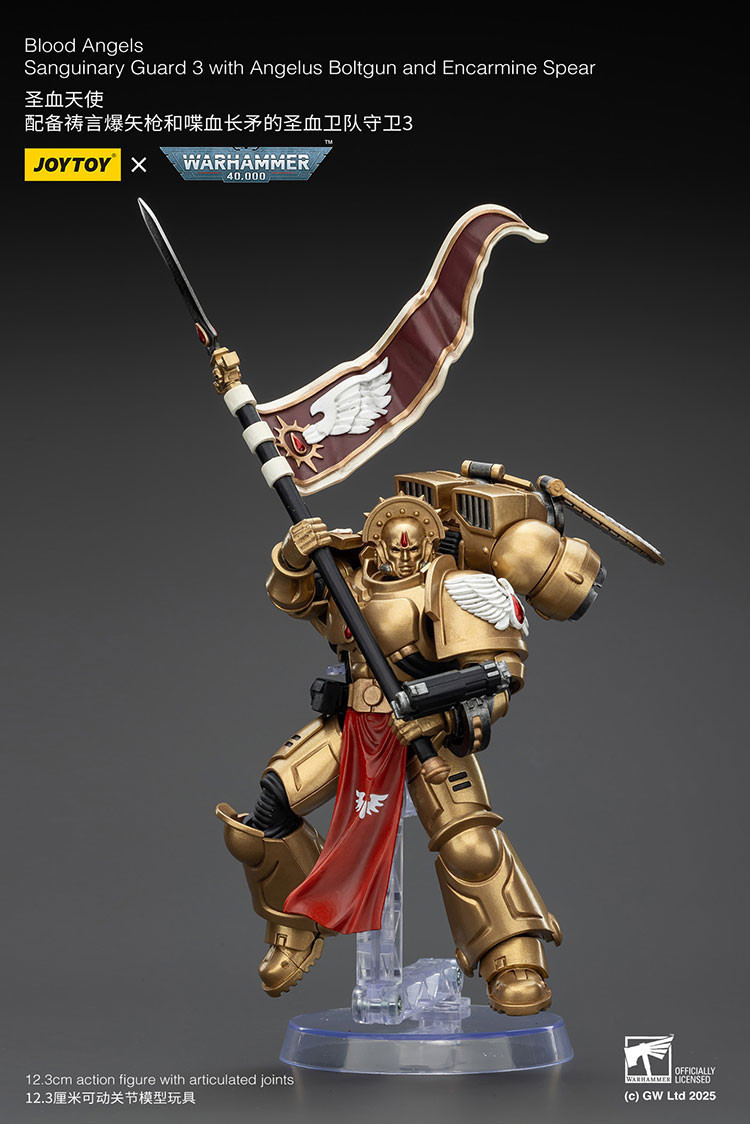 Blood Angels Sanguinary Guard 3 with Angelus Boltgun and Encarmine Spear - view 12