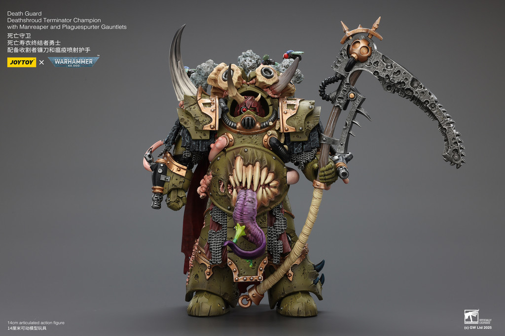 Death Guard Deathshroud Terminator Champion with Manreaper and Plaguespurter Gauntlets - view 8