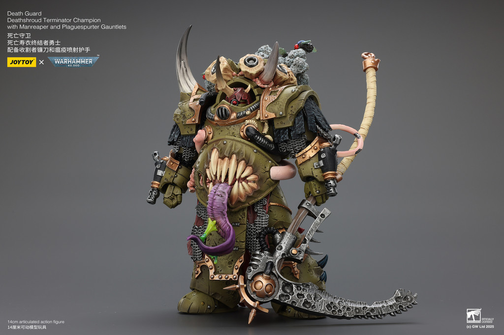 Death Guard Deathshroud Terminator Champion with Manreaper and Plaguespurter Gauntlets - view 9