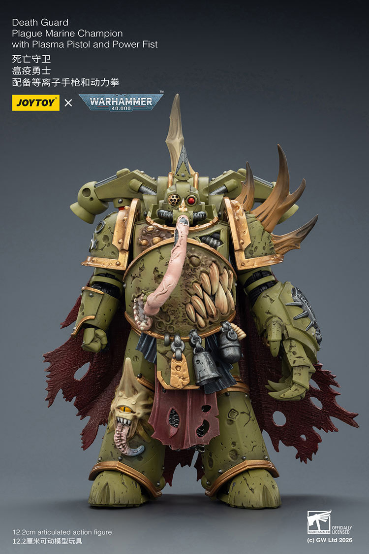 Death Guard Plague Marine Champion with Plasma Pistol and Power Fist - view 8