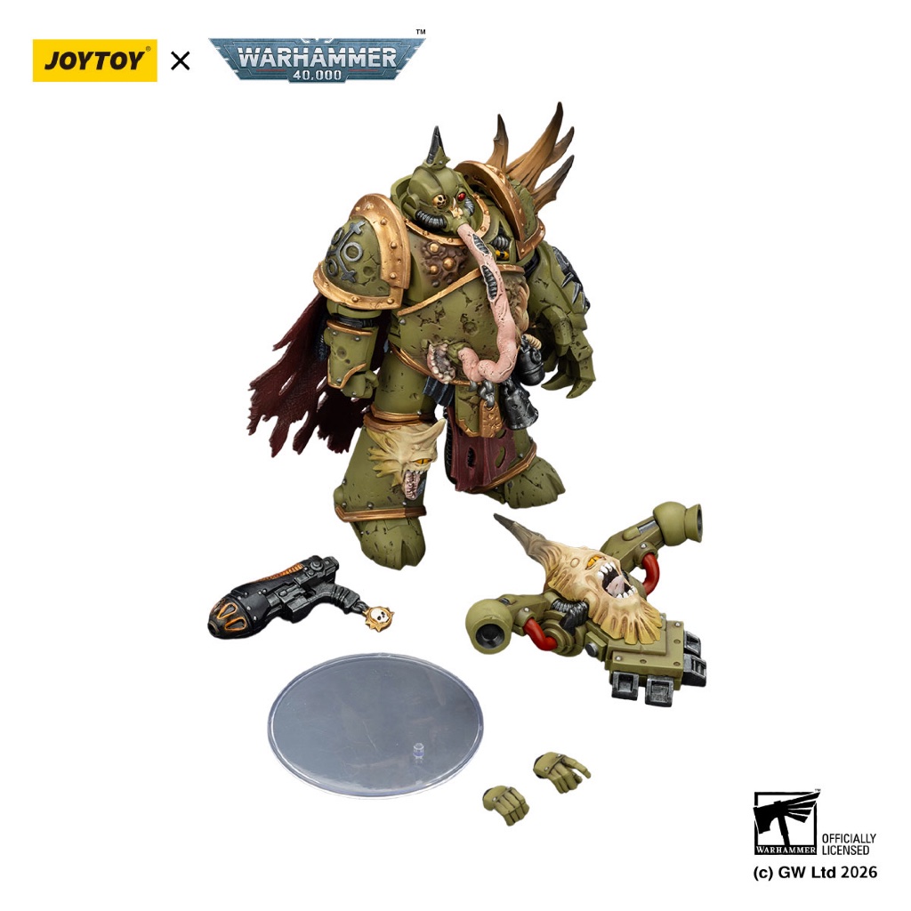 Death Guard Plague Marine Champion with Plasma Pistol and Power Fist - view 7