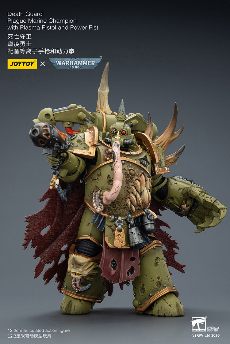 Death Guard Plague Marine Champion with Plasma Pistol and Power Fist - view 12