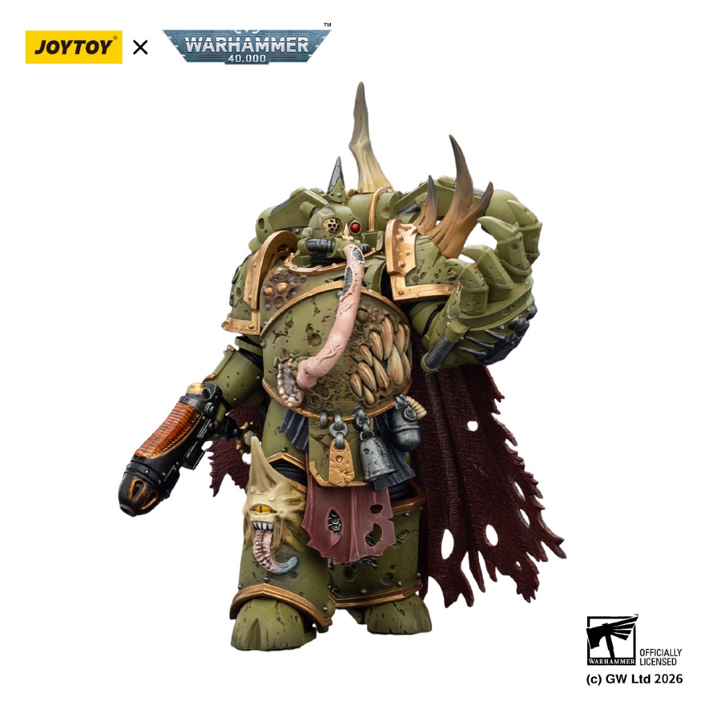 Death Guard Plague Marine Champion with Plasma Pistol and Power Fist - view 6