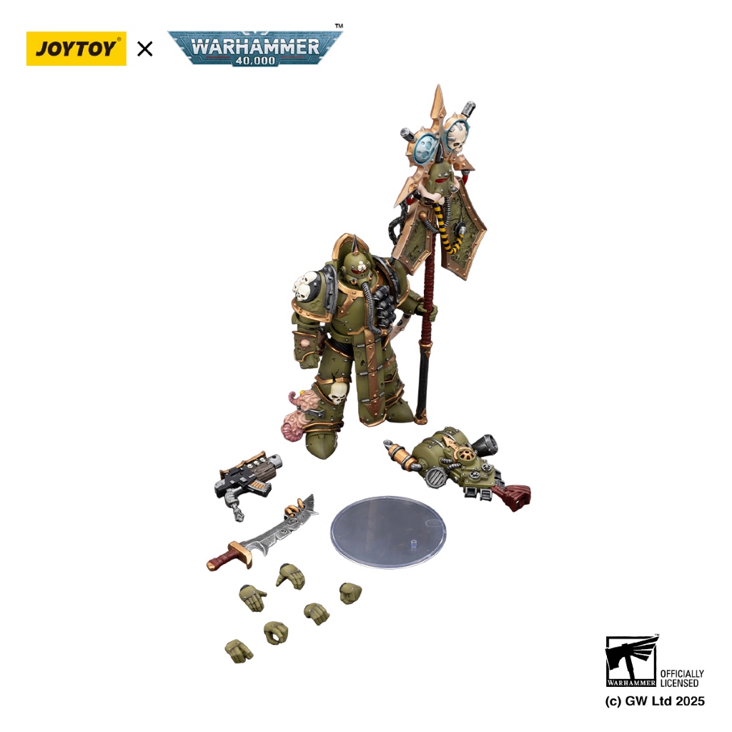 Death Guard Plague Marine Icon bearer with Boltgun and Plague knife - view 6