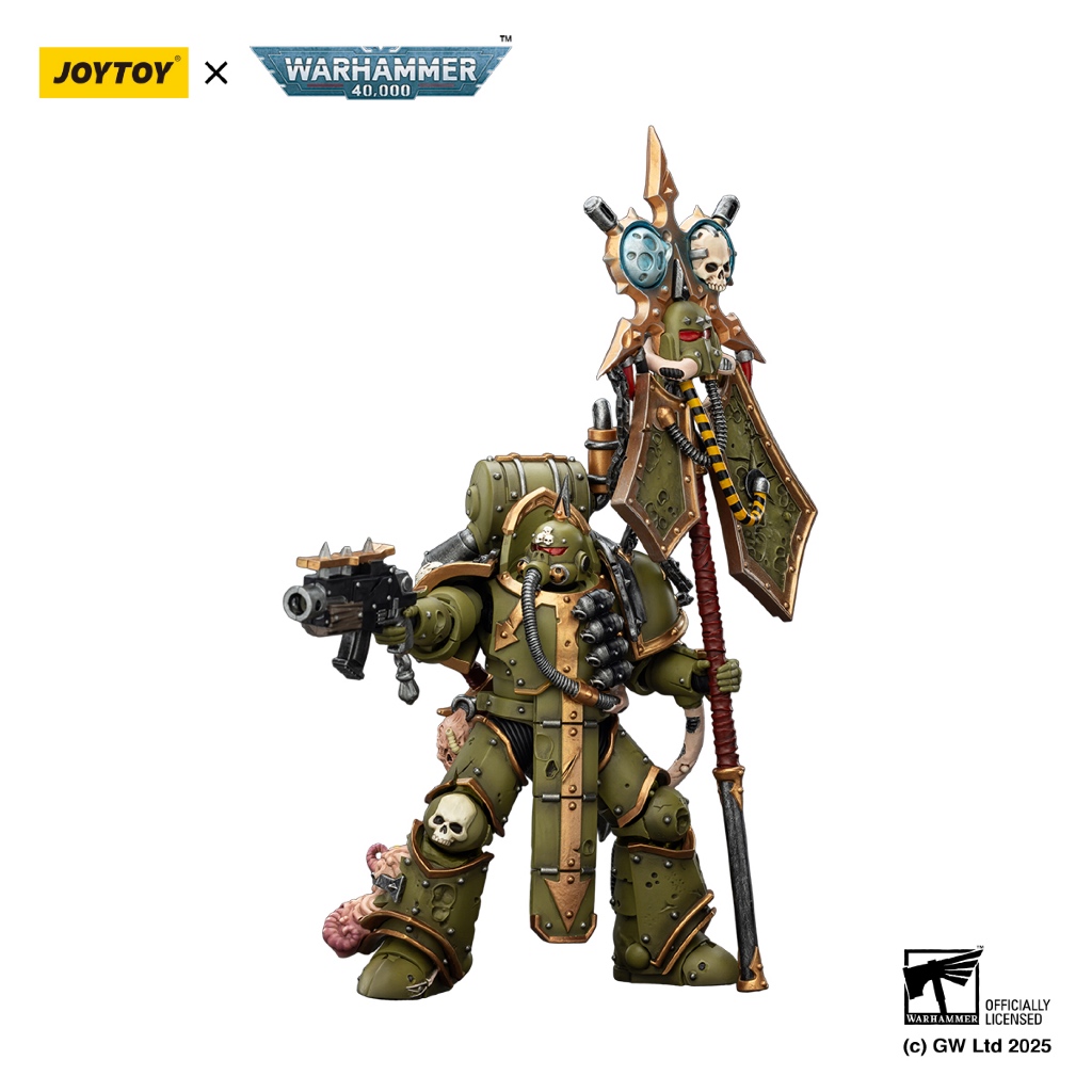Death Guard Plague Marine Icon bearer with Boltgun and Plague knife - view 4