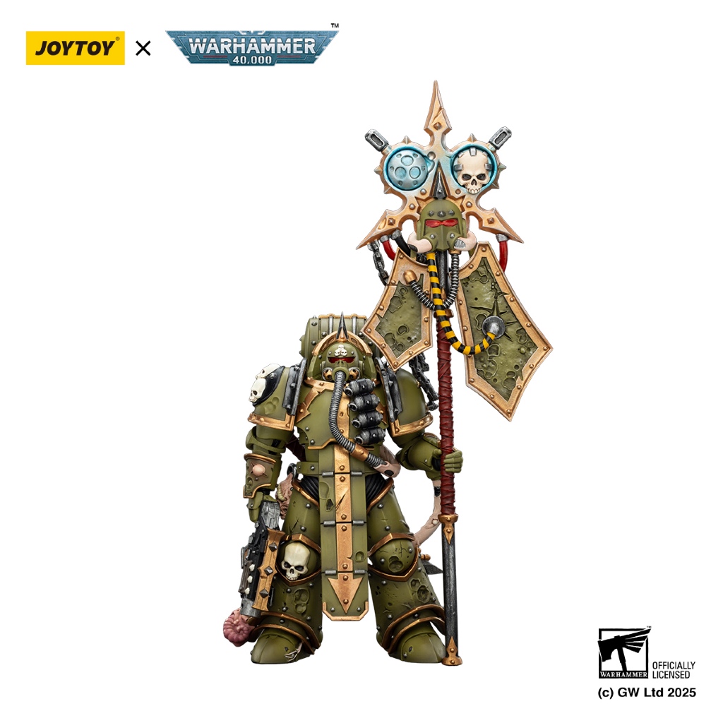 Death Guard Plague Marine Icon bearer with Boltgun and Plague knife - view 2