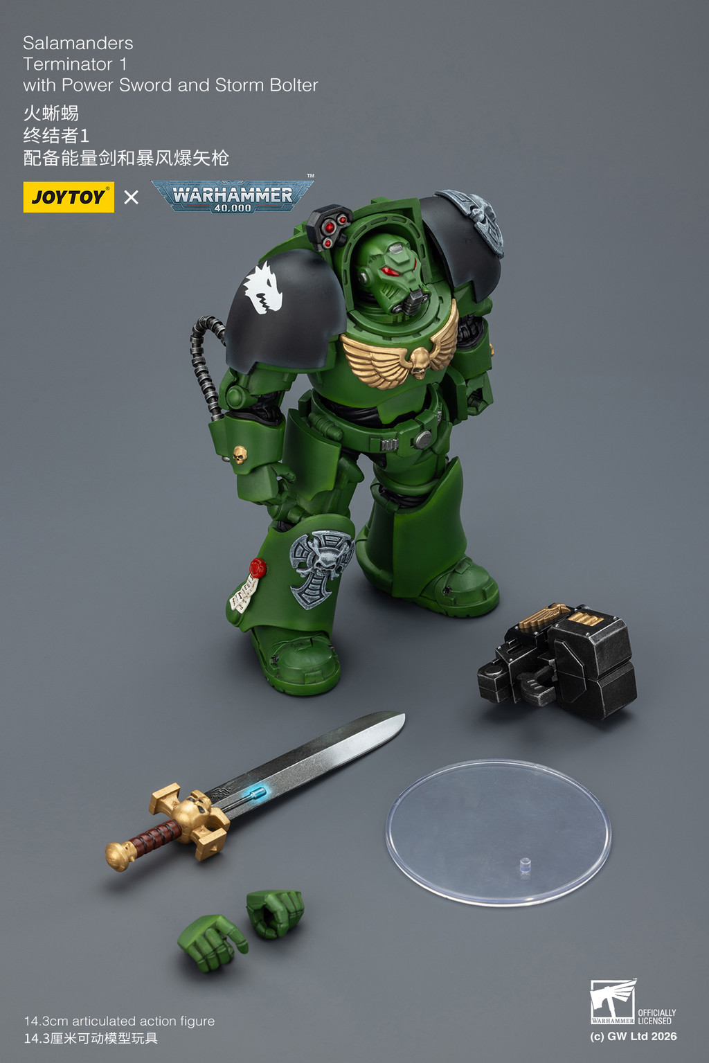 Salamanders Terminator 1 with Power Sword and Storm Bolter - view 16