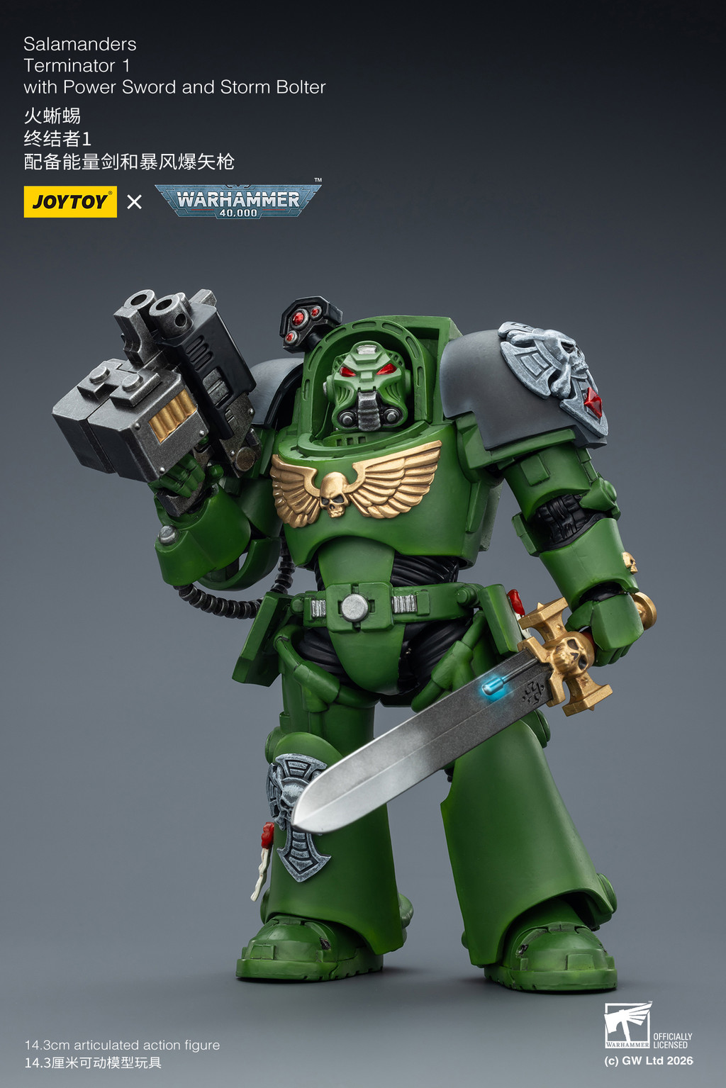 Salamanders Terminator 1 with Power Sword and Storm Bolter - view 10