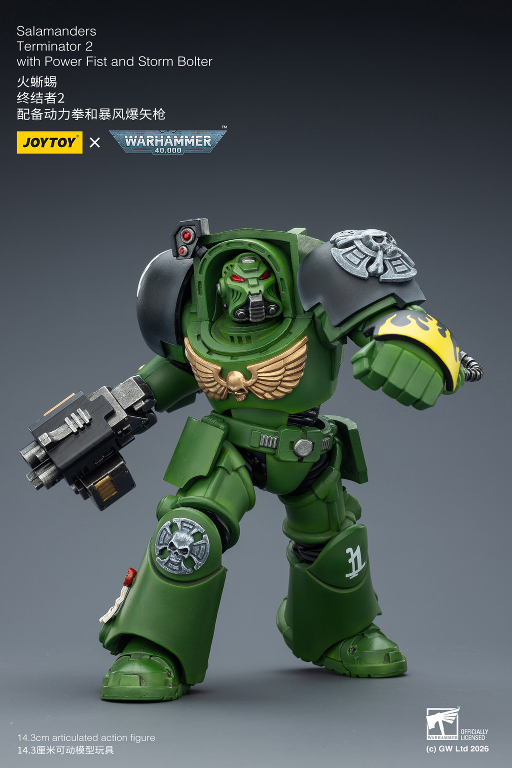 Salamanders Terminator 2 with Power Fist and Storm Bolter - view 13