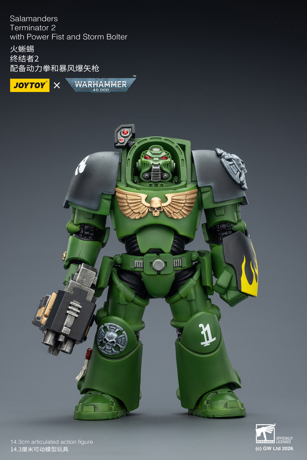 Salamanders Terminator 2 with Power Fist and Storm Bolter - view 8