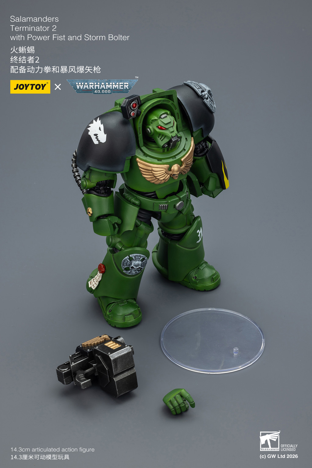 Salamanders Terminator 2 with Power Fist and Storm Bolter - view 15