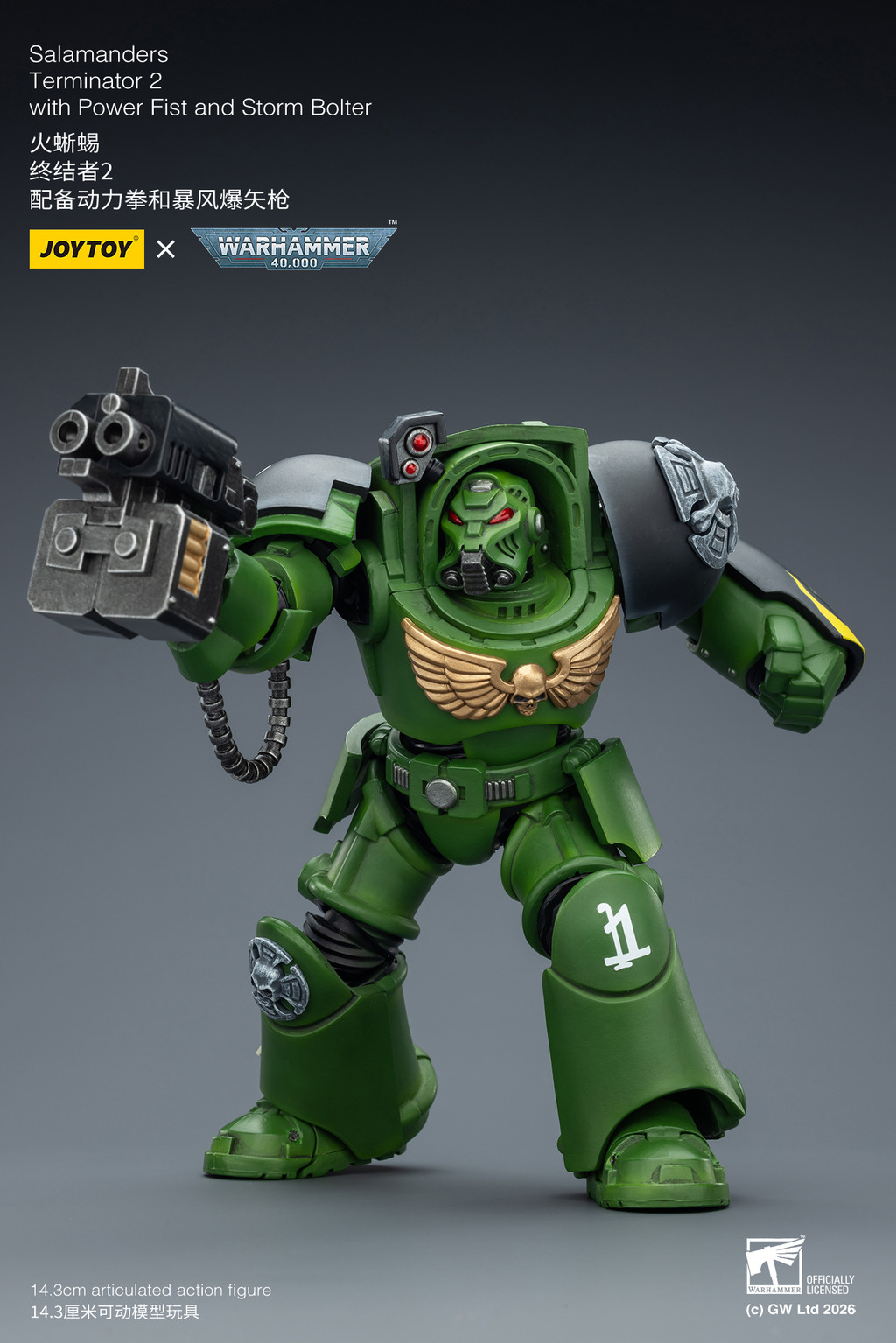 Salamanders Terminator 2 with Power Fist and Storm Bolter - view 14