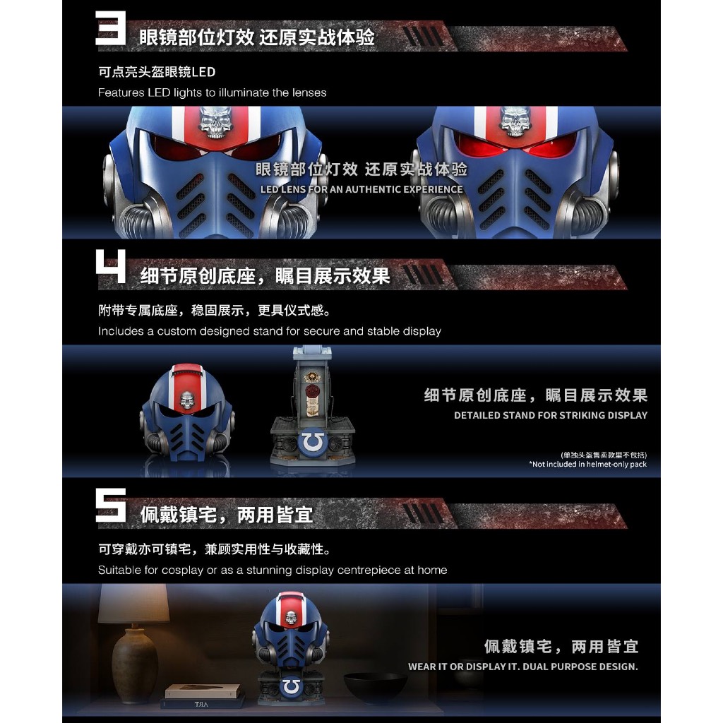 Ultramarines Lieutenant Titus' MKX Helmet & Display Stand - view 5