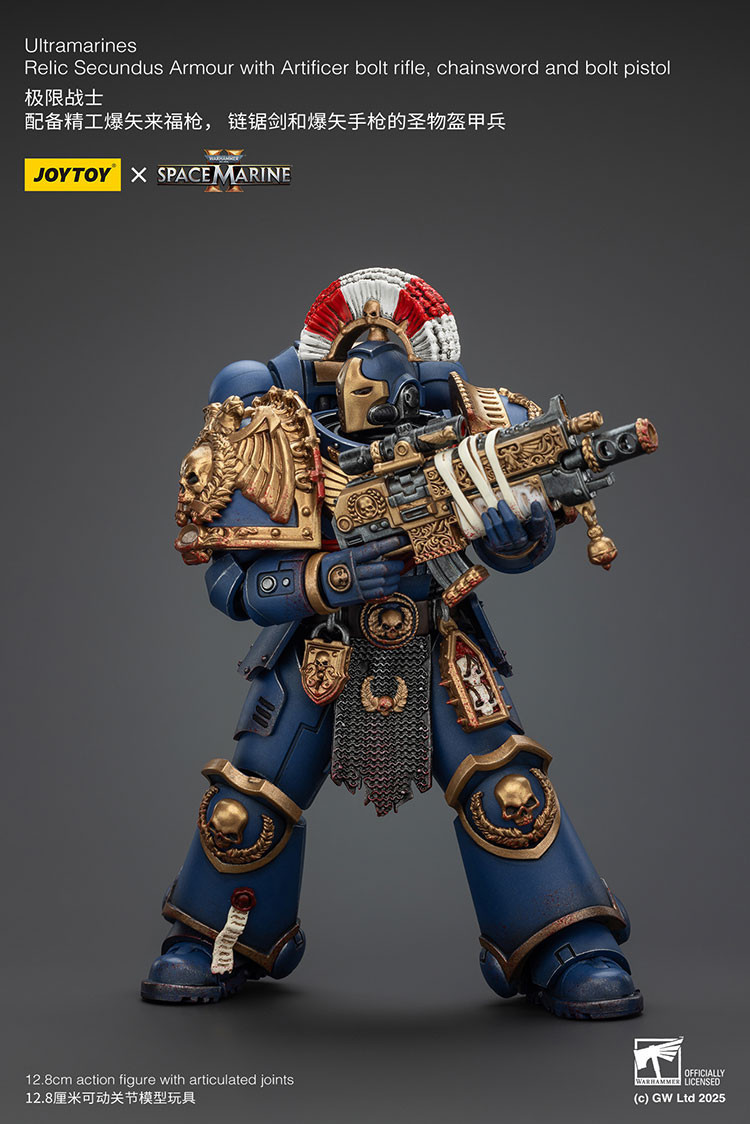 Ultramarines Relic Secundus Armour with Artificer bolt rifle, chainsword and bolt pistol - view 12