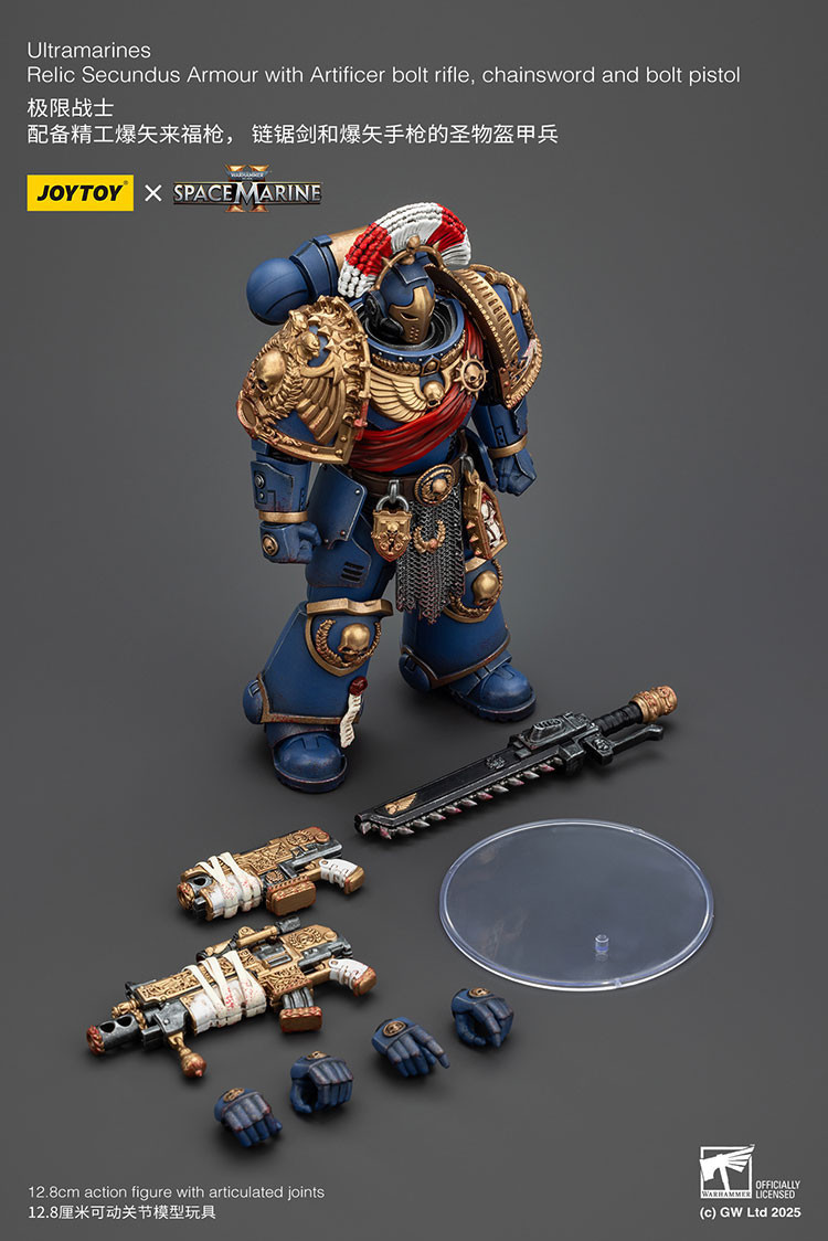 Ultramarines Relic Secundus Armour with Artificer bolt rifle, chainsword and bolt pistol - view 19