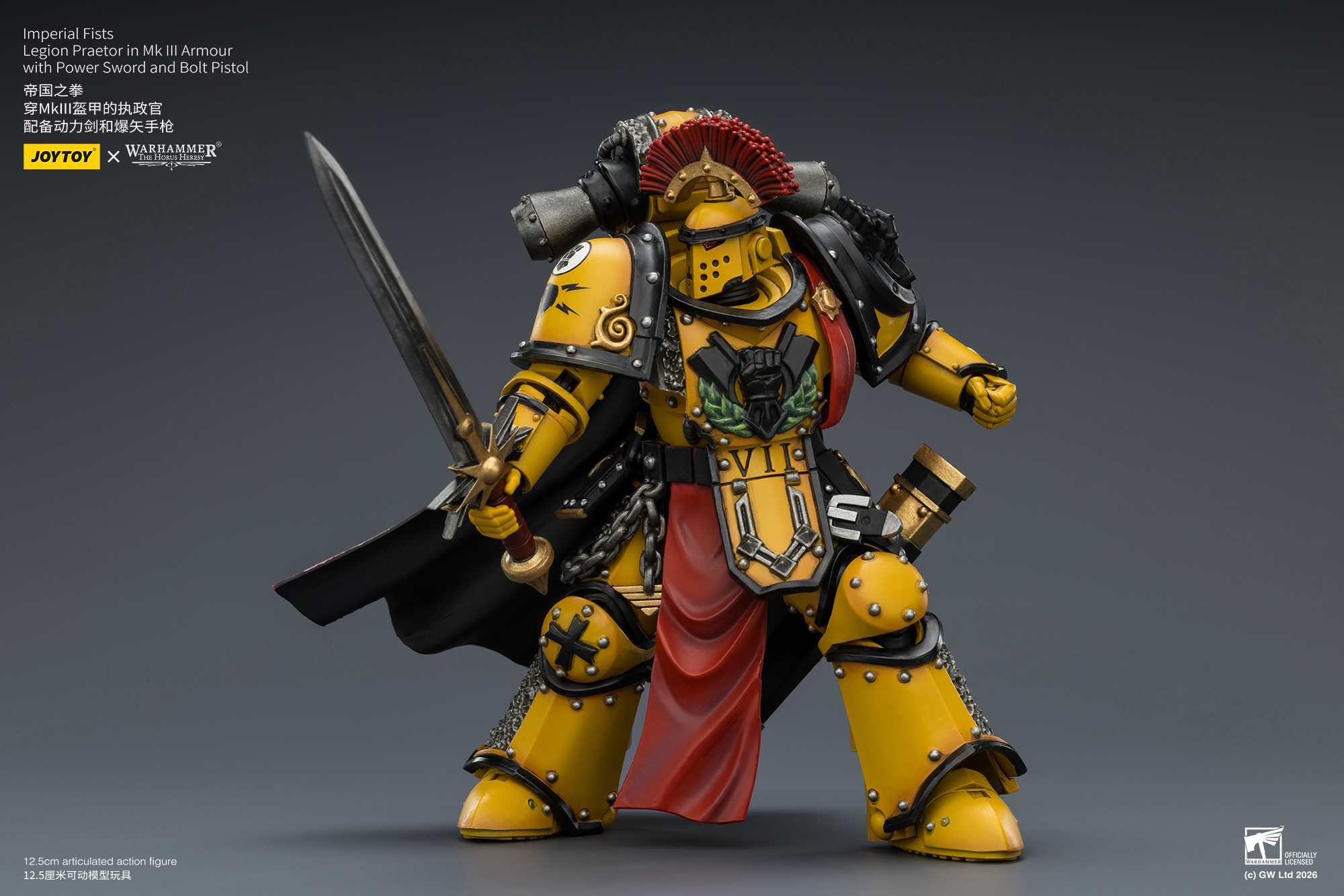 Imperial Fists Legion Praetor in Mk III Armour with Power Sword and Bolt Pistol - view 14