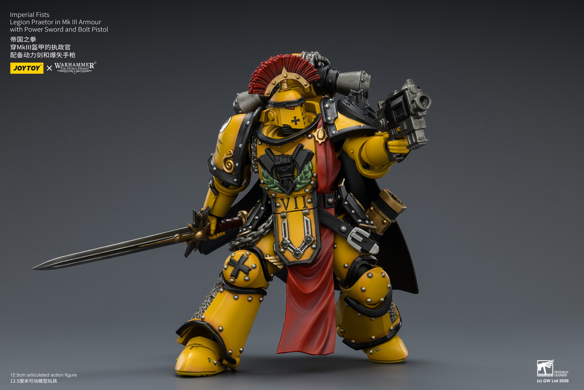 Imperial Fists Legion Praetor in Mk III Armour with Power Sword and Bolt Pistol - view 17