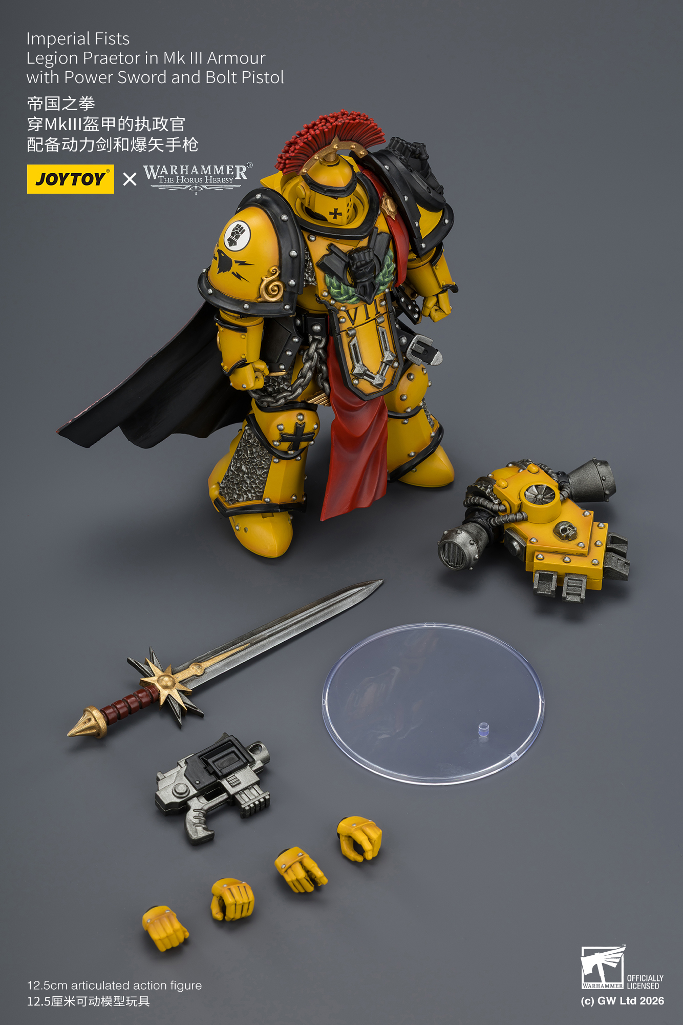 Imperial Fists Legion Praetor in Mk III Armour with Power Sword and Bolt Pistol - view 19