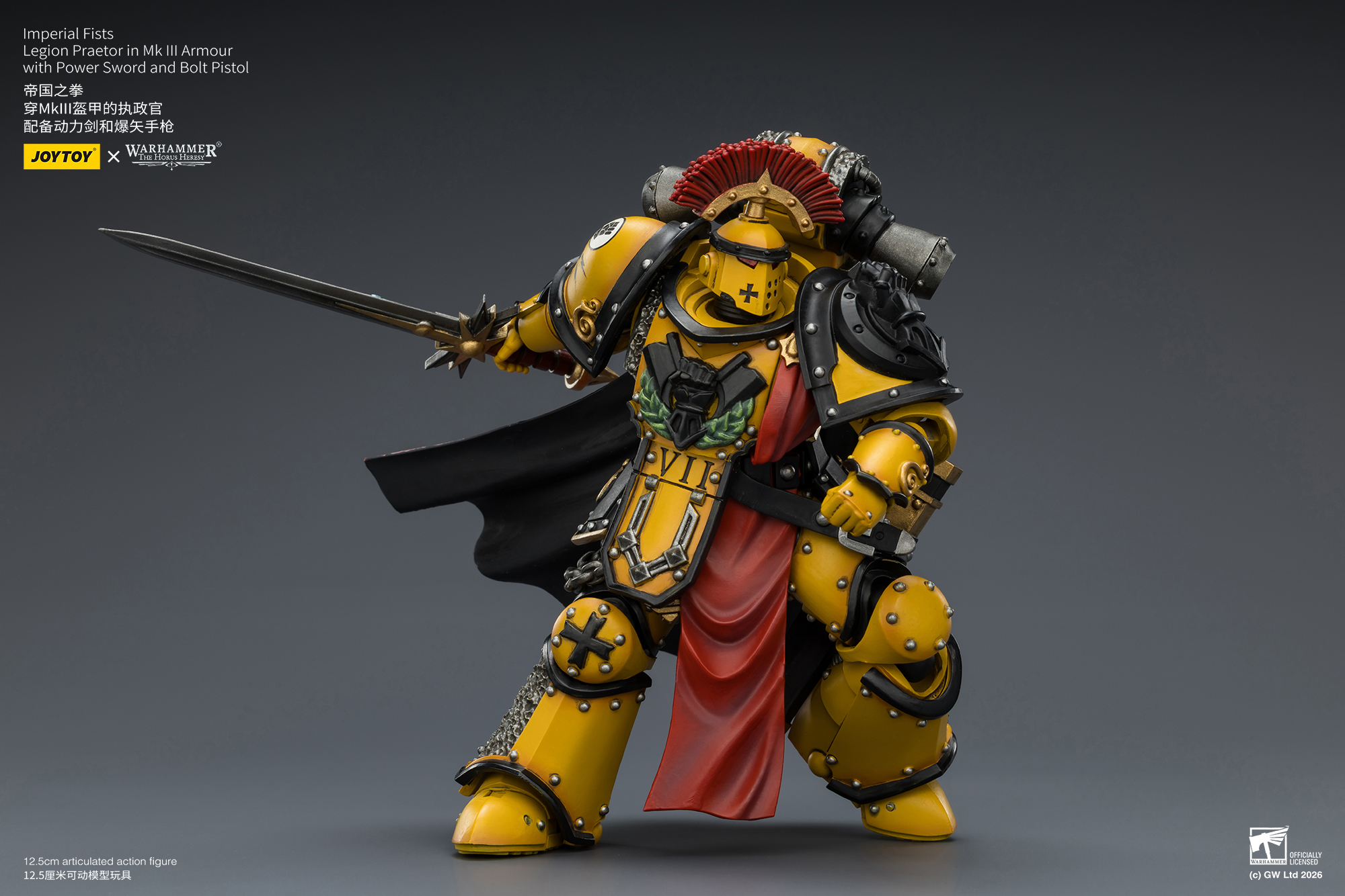 Imperial Fists Legion Praetor in Mk III Armour with Power Sword and Bolt Pistol - view 13