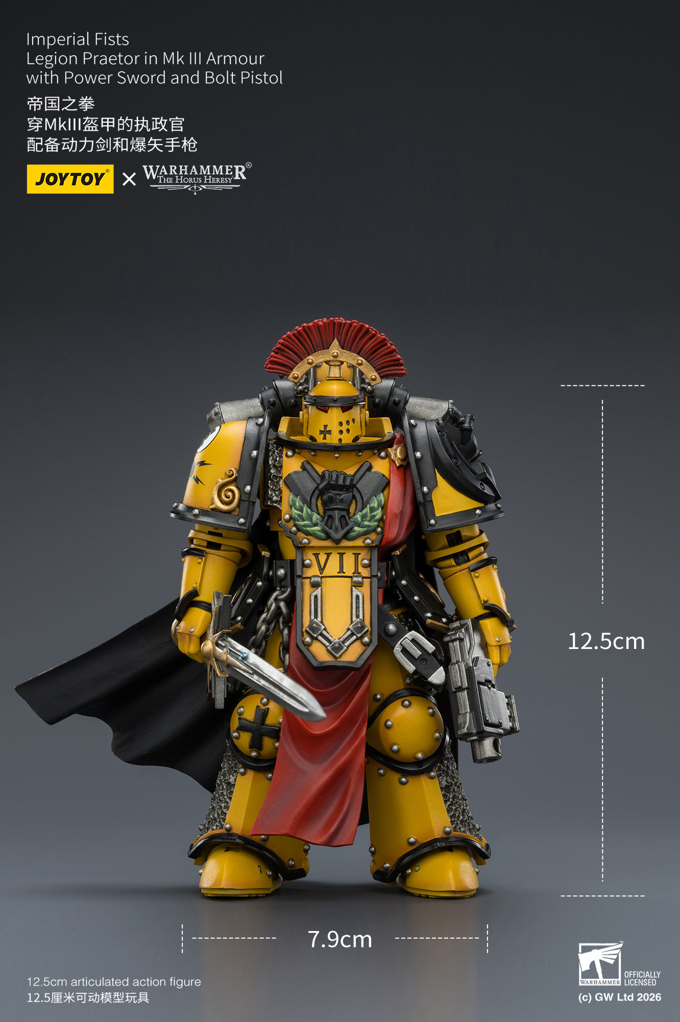 Imperial Fists Legion Praetor in Mk III Armour with Power Sword and Bolt Pistol - view 18