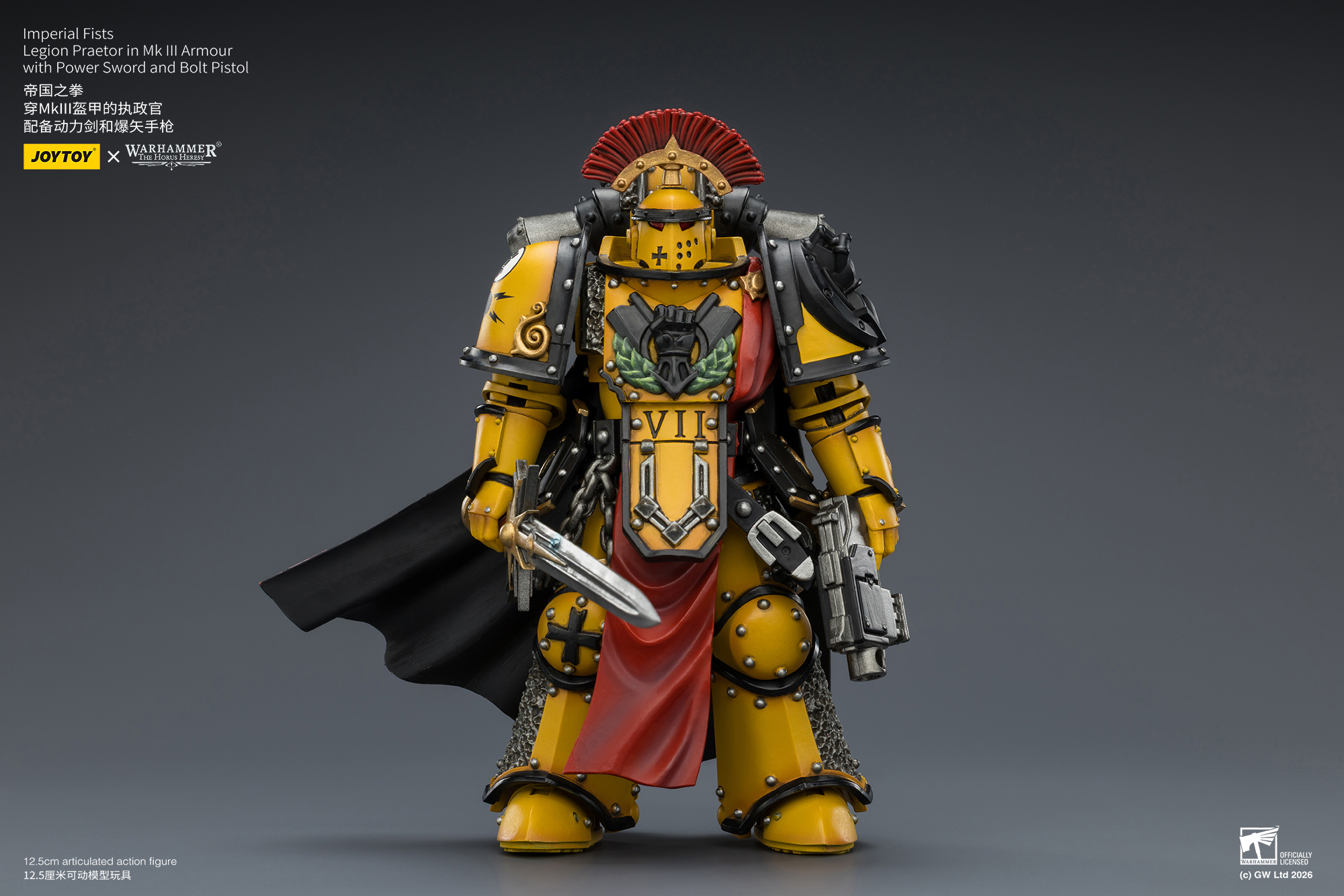 Imperial Fists Legion Praetor in Mk III Armour with Power Sword and Bolt Pistol - view 9