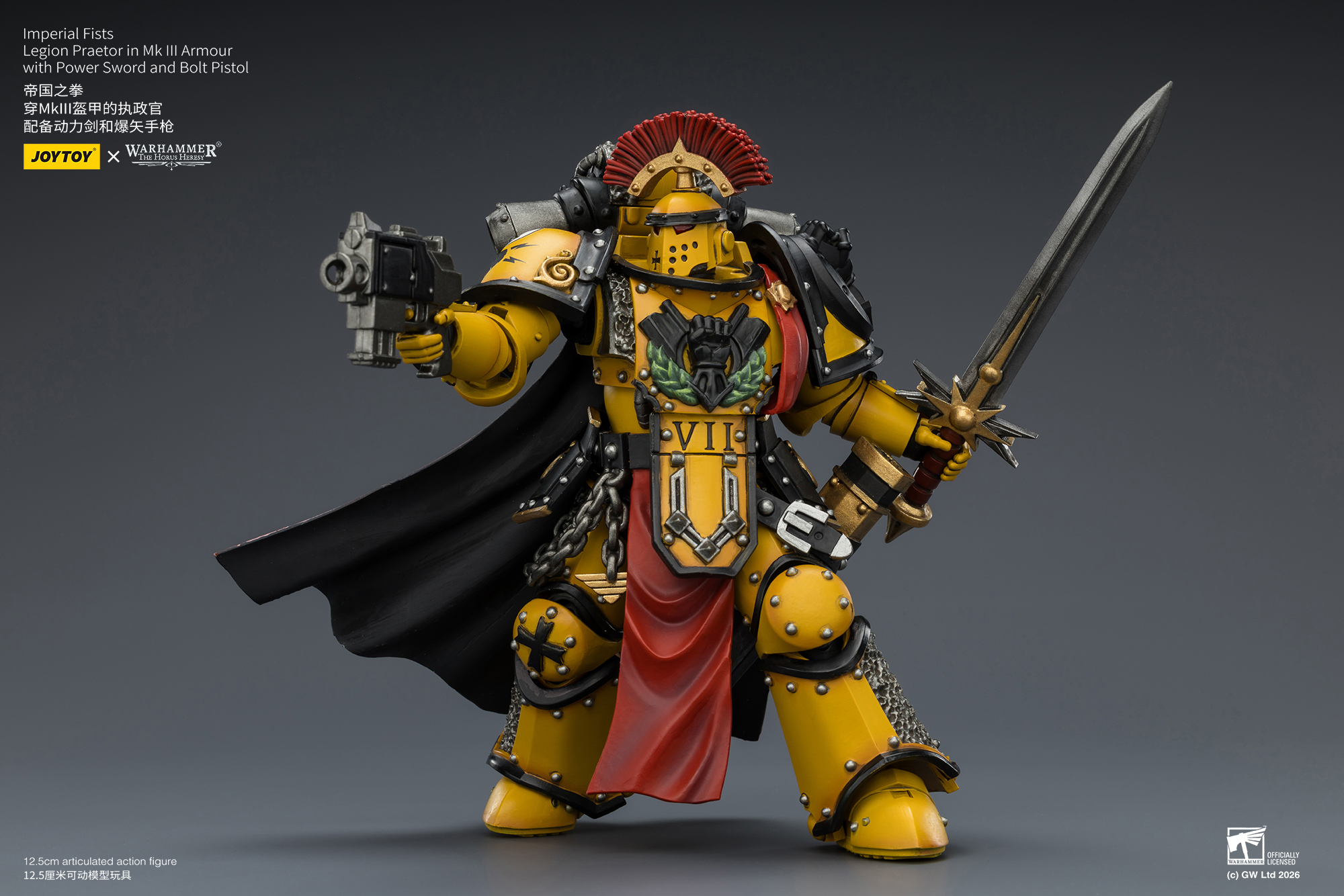 Imperial Fists Legion Praetor in Mk III Armour with Power Sword and Bolt Pistol - view 12