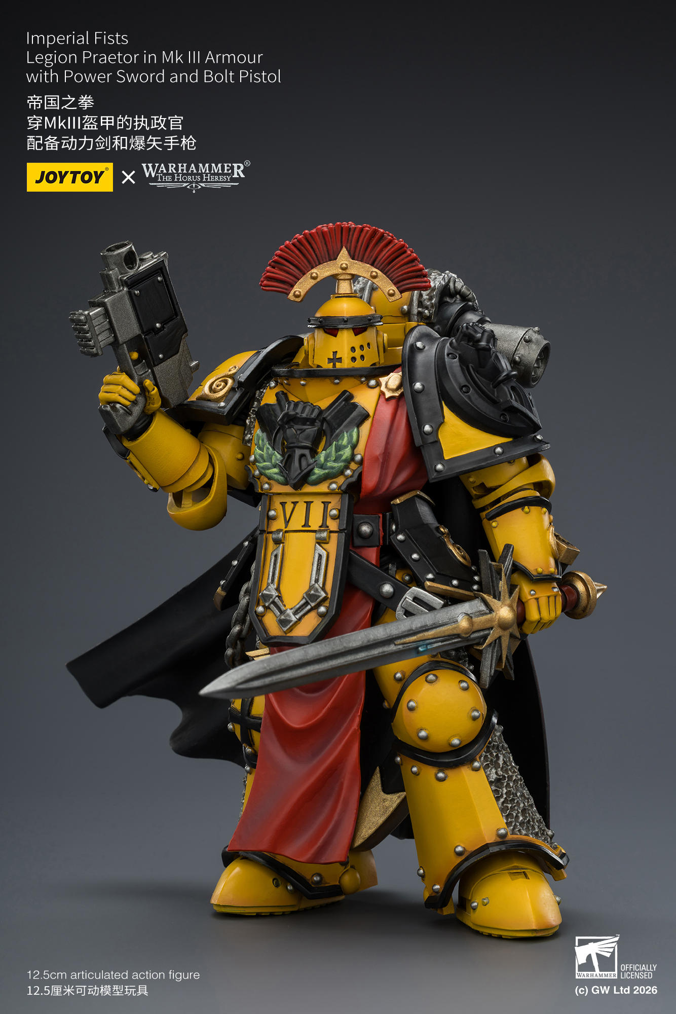 Imperial Fists Legion Praetor in Mk III Armour with Power Sword and Bolt Pistol - view 10