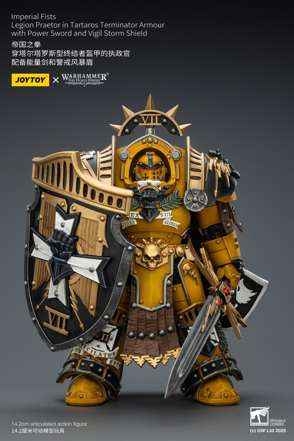 Imperial Fists Legion Praetor in Tartaros Terminator Armour with Power Sword and Vigil Storm Shield - view 8