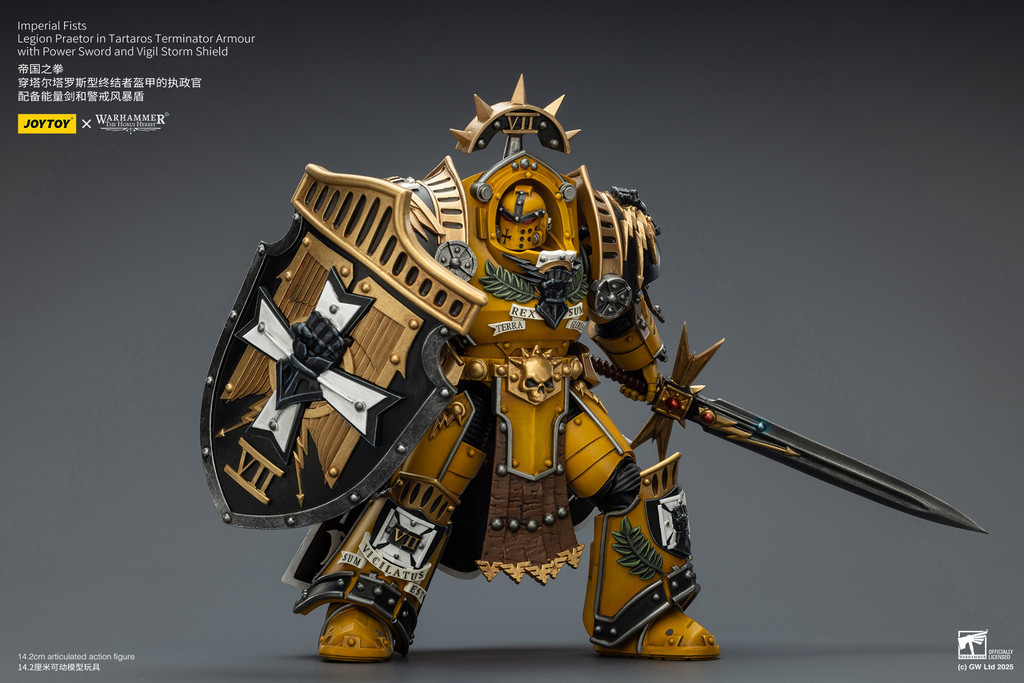 Imperial Fists Legion Praetor in Tartaros Terminator Armour with Power Sword and Vigil Storm Shield - view 13