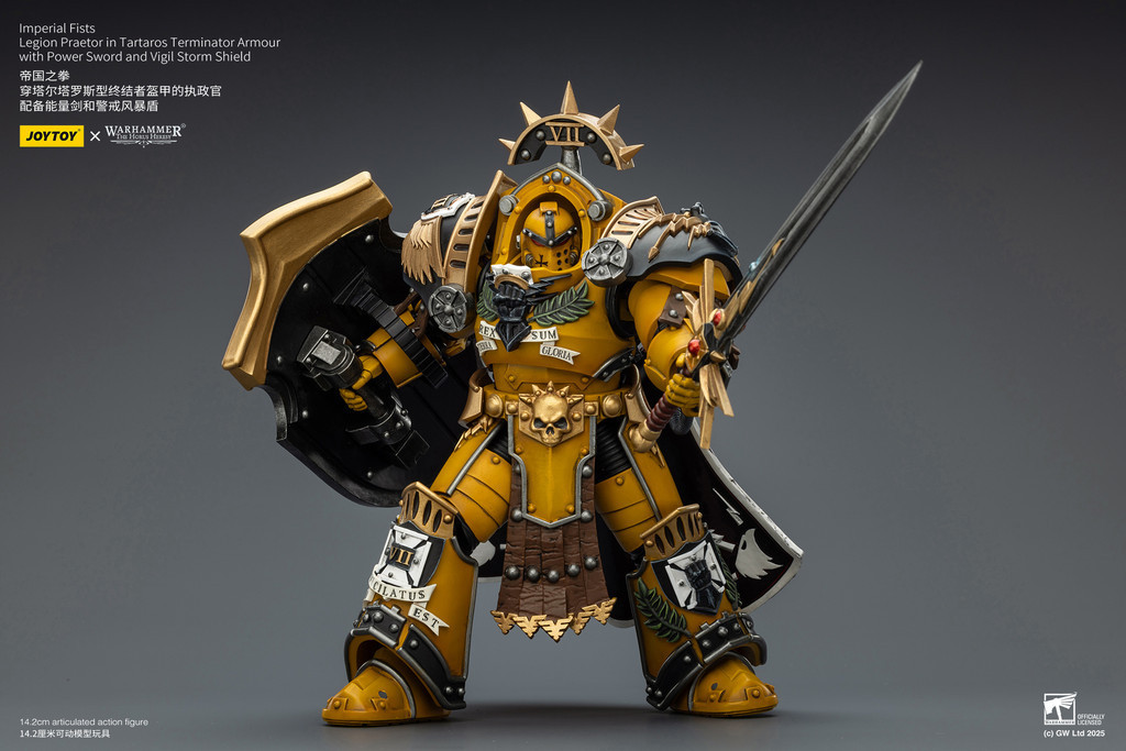 Imperial Fists Legion Praetor in Tartaros Terminator Armour with Power Sword and Vigil Storm Shield - view 12