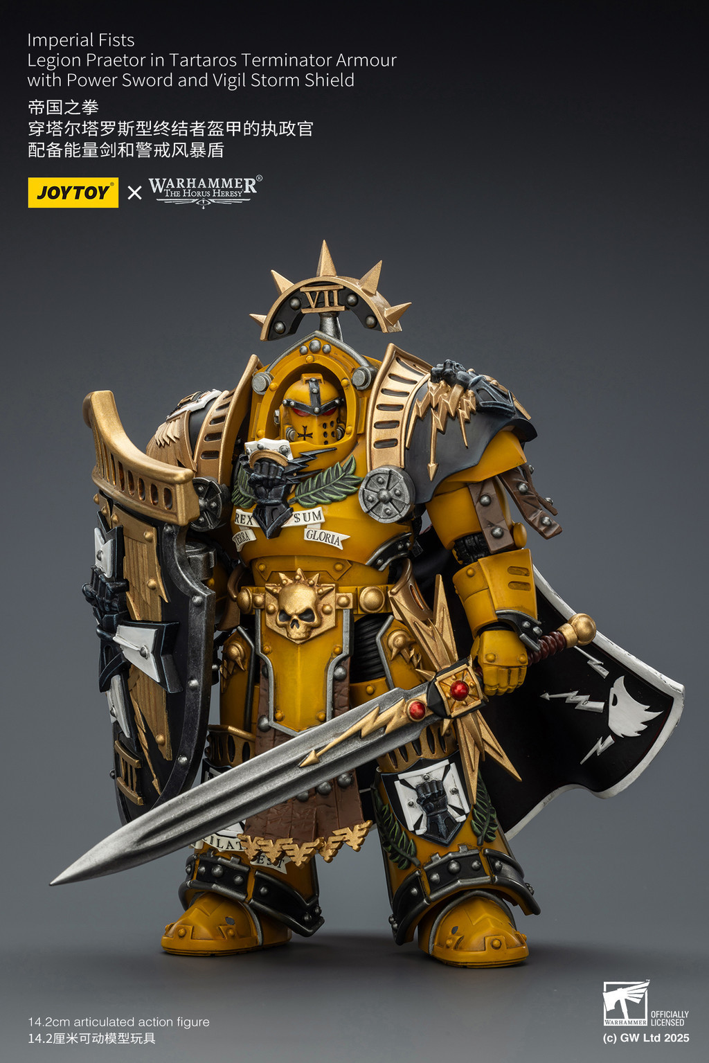 Imperial Fists Legion Praetor in Tartaros Terminator Armour with Power Sword and Vigil Storm Shield - view 10