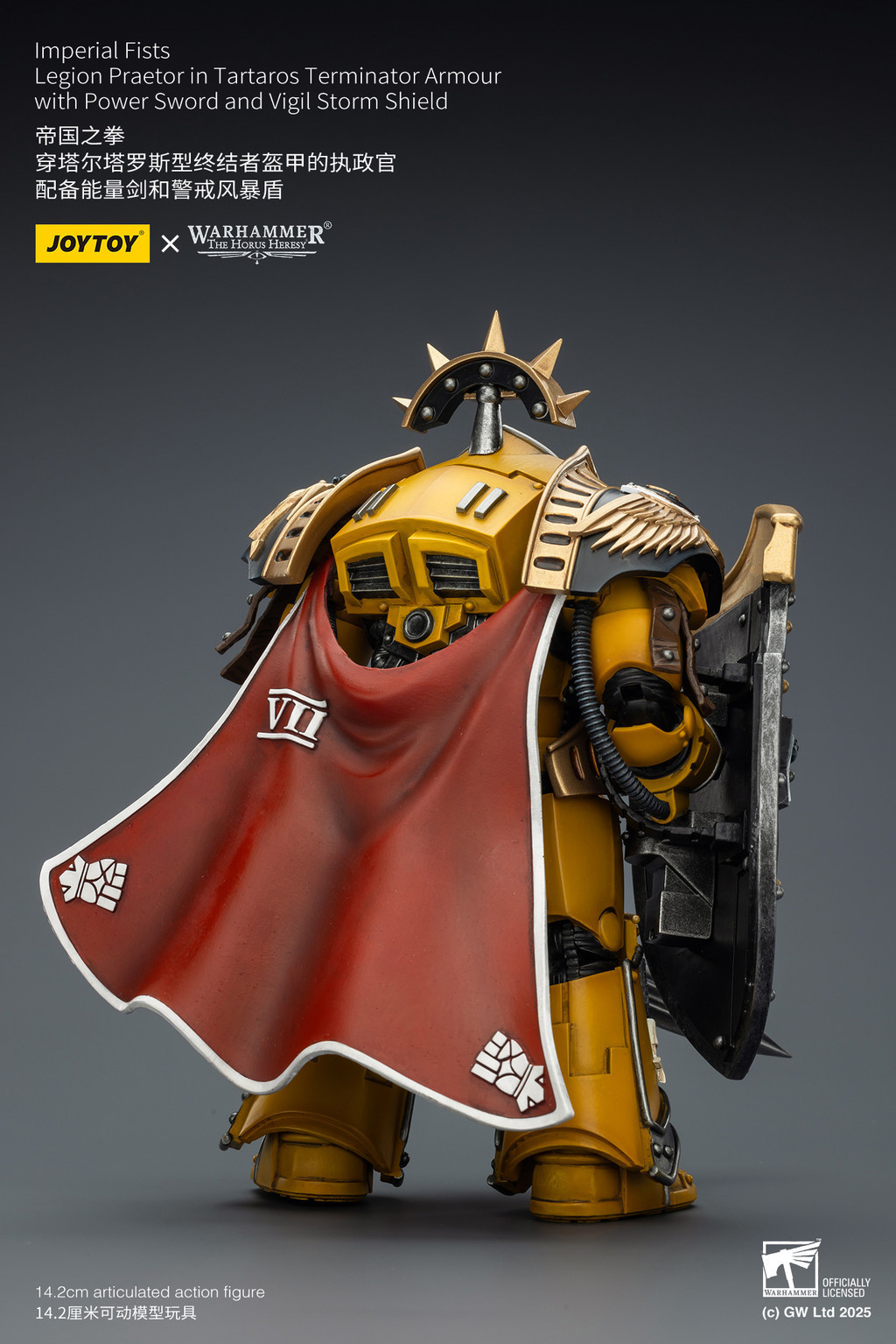 Imperial Fists Legion Praetor in Tartaros Terminator Armour with Power Sword and Vigil Storm Shield - view 9