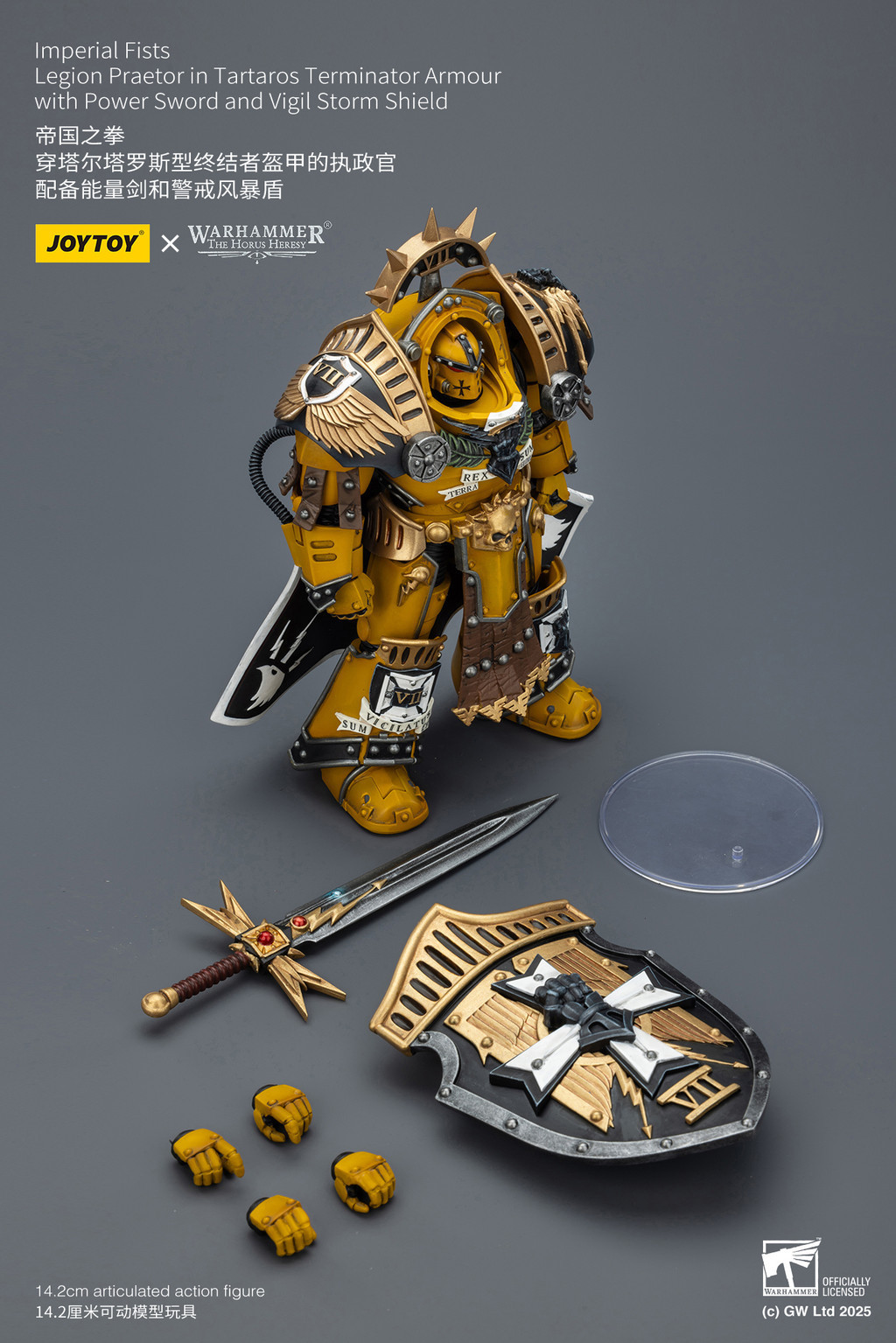 Imperial Fists Legion Praetor in Tartaros Terminator Armour with Power Sword and Vigil Storm Shield - view 15
