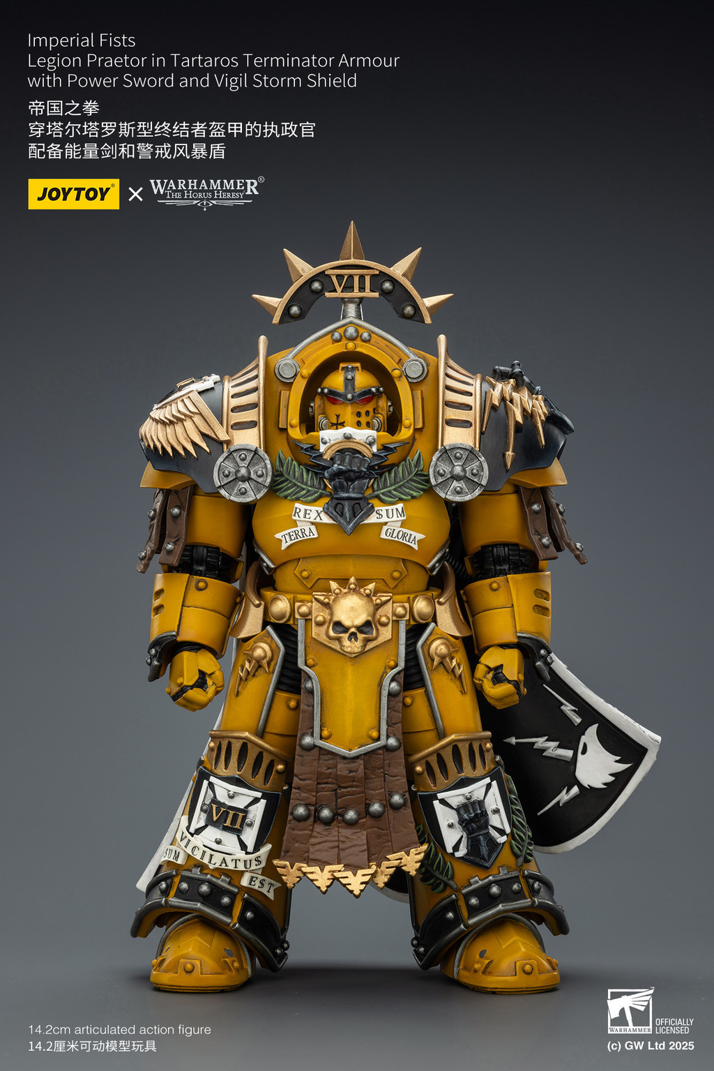 Imperial Fists Legion Praetor in Tartaros Terminator Armour with Power Sword and Vigil Storm Shield - view 7