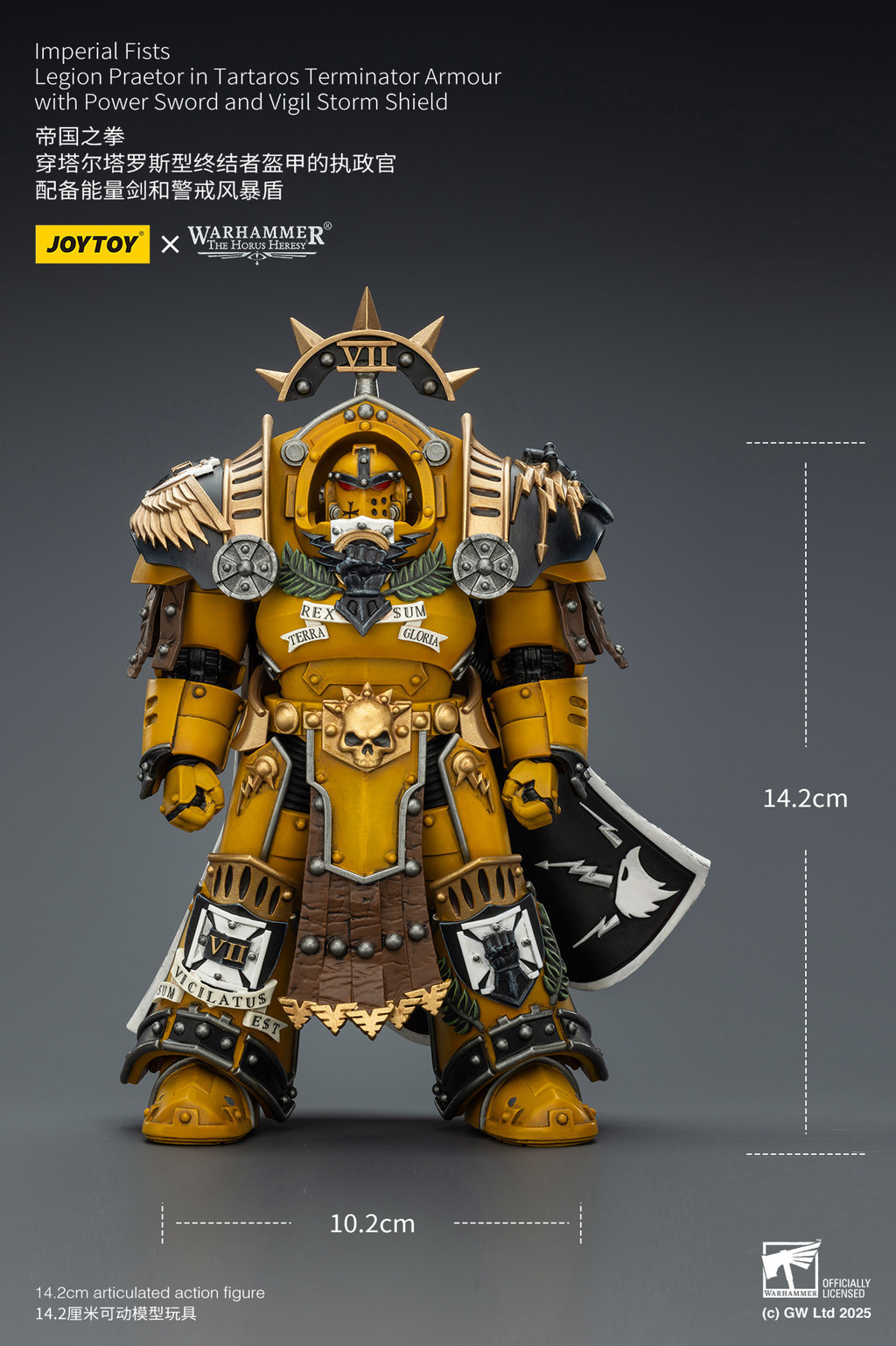 Imperial Fists Legion Praetor in Tartaros Terminator Armour with Power Sword and Vigil Storm Shield - view 16