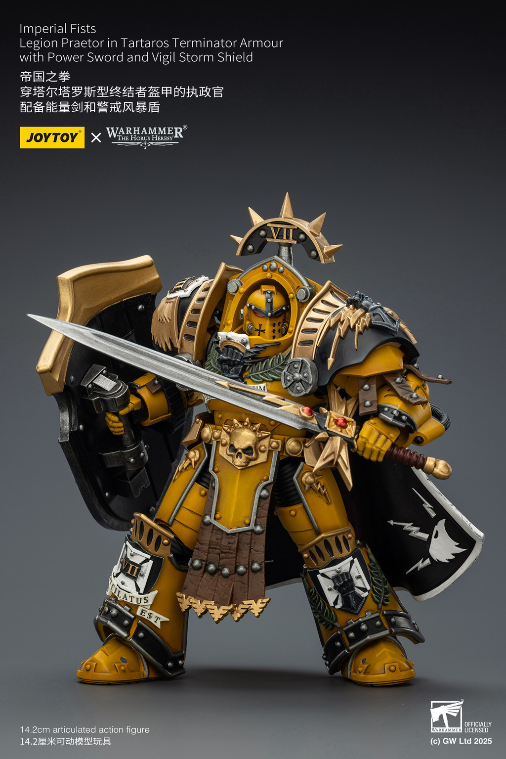 Imperial Fists Legion Praetor in Tartaros Terminator Armour with Power Sword and Vigil Storm Shield - view 11