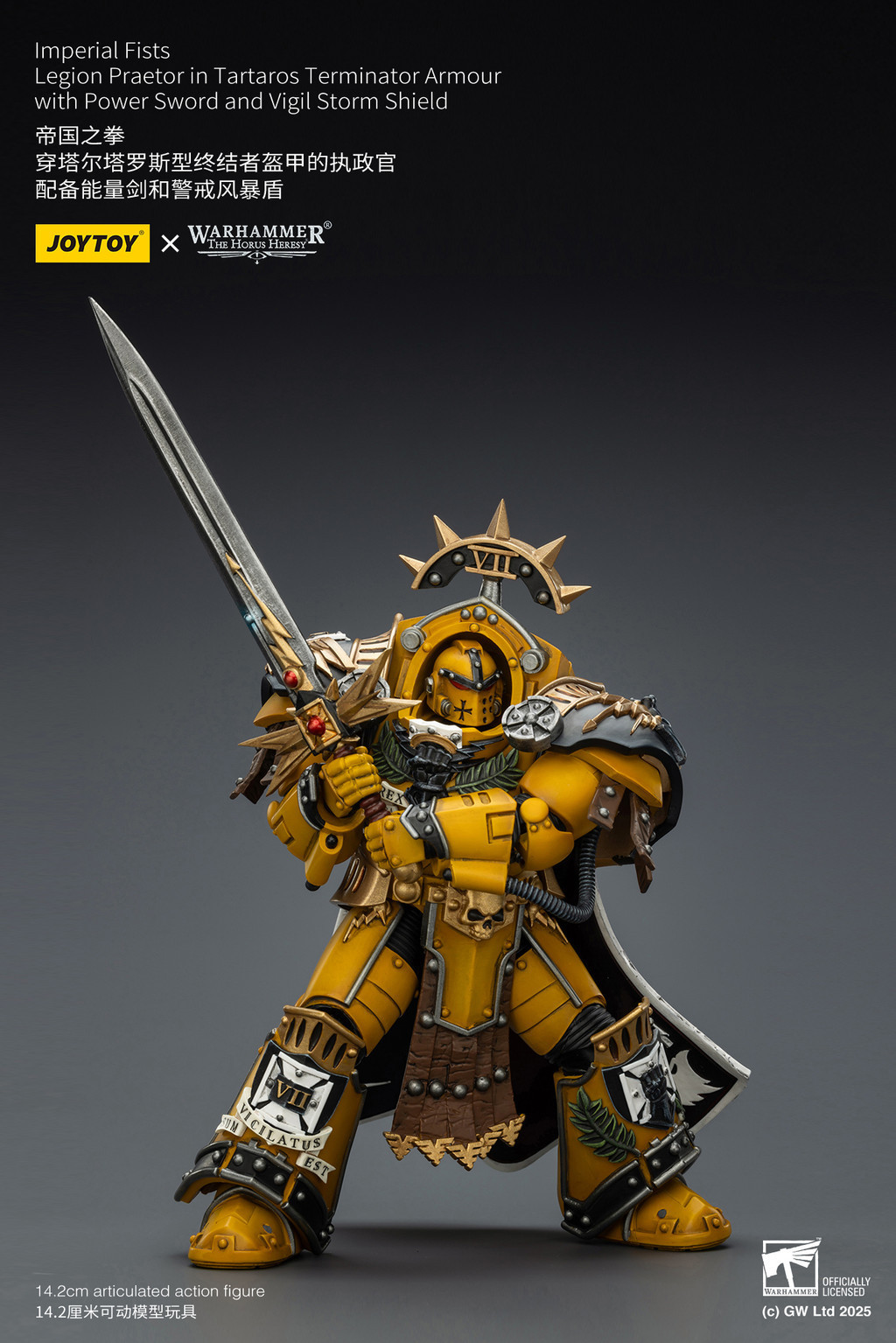 Imperial Fists Legion Praetor in Tartaros Terminator Armour with Power Sword and Vigil Storm Shield - view 14