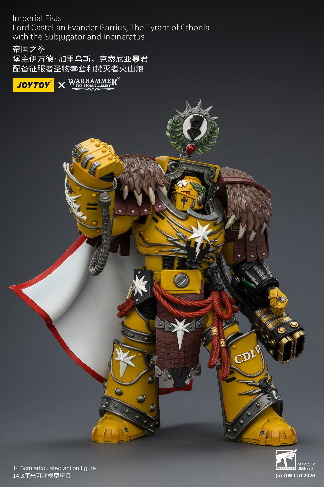 Imperial Fists Lord Castellan Evander Garrius, The Tyrant of Cthonia with the Subjugator and Incineratus - view 12