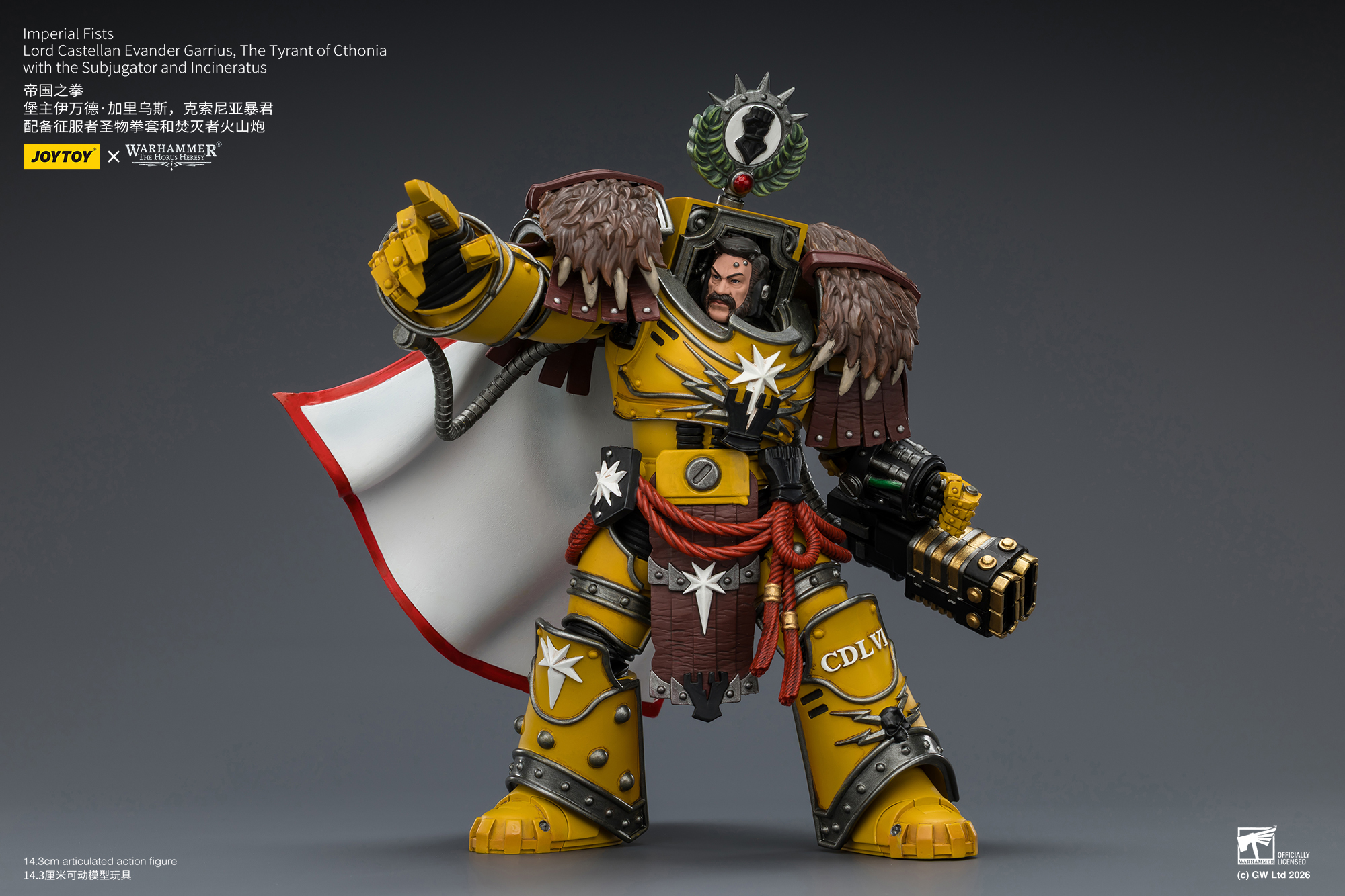 Imperial Fists Lord Castellan Evander Garrius, The Tyrant of Cthonia with the Subjugator and Incineratus - view 15