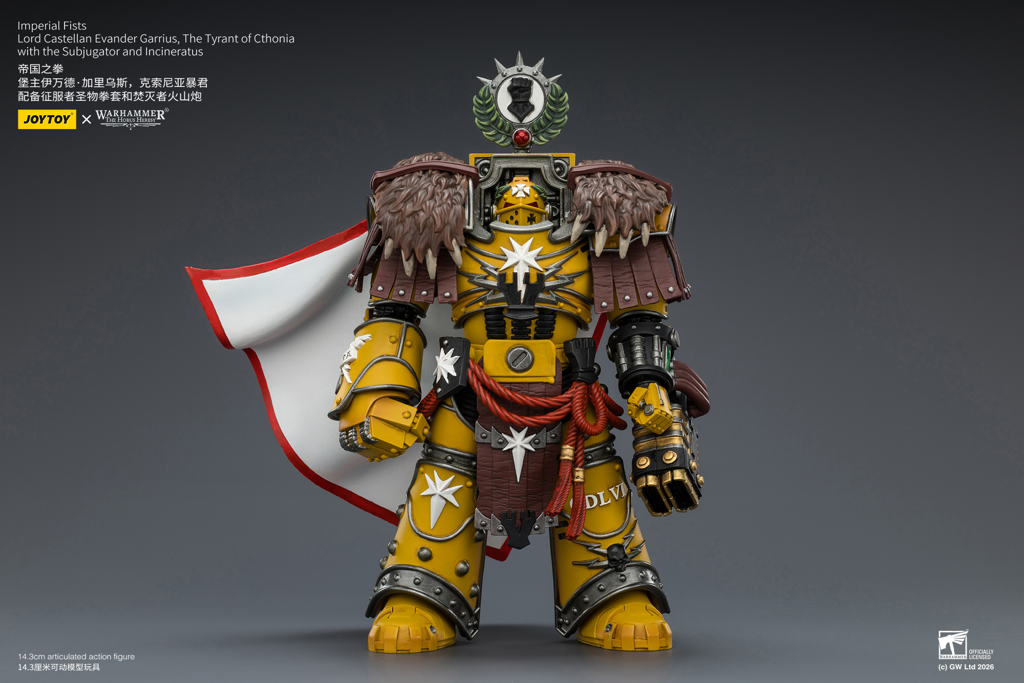 Imperial Fists Lord Castellan Evander Garrius, The Tyrant of Cthonia with the Subjugator and Incineratus - view 8