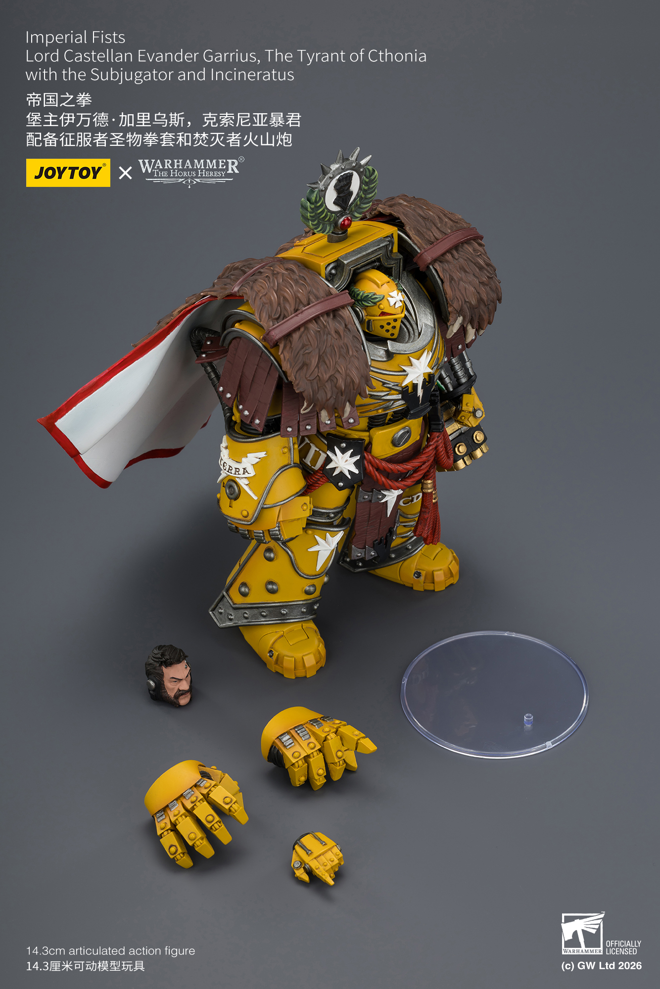 Imperial Fists Lord Castellan Evander Garrius, The Tyrant of Cthonia with the Subjugator and Incineratus - view 17