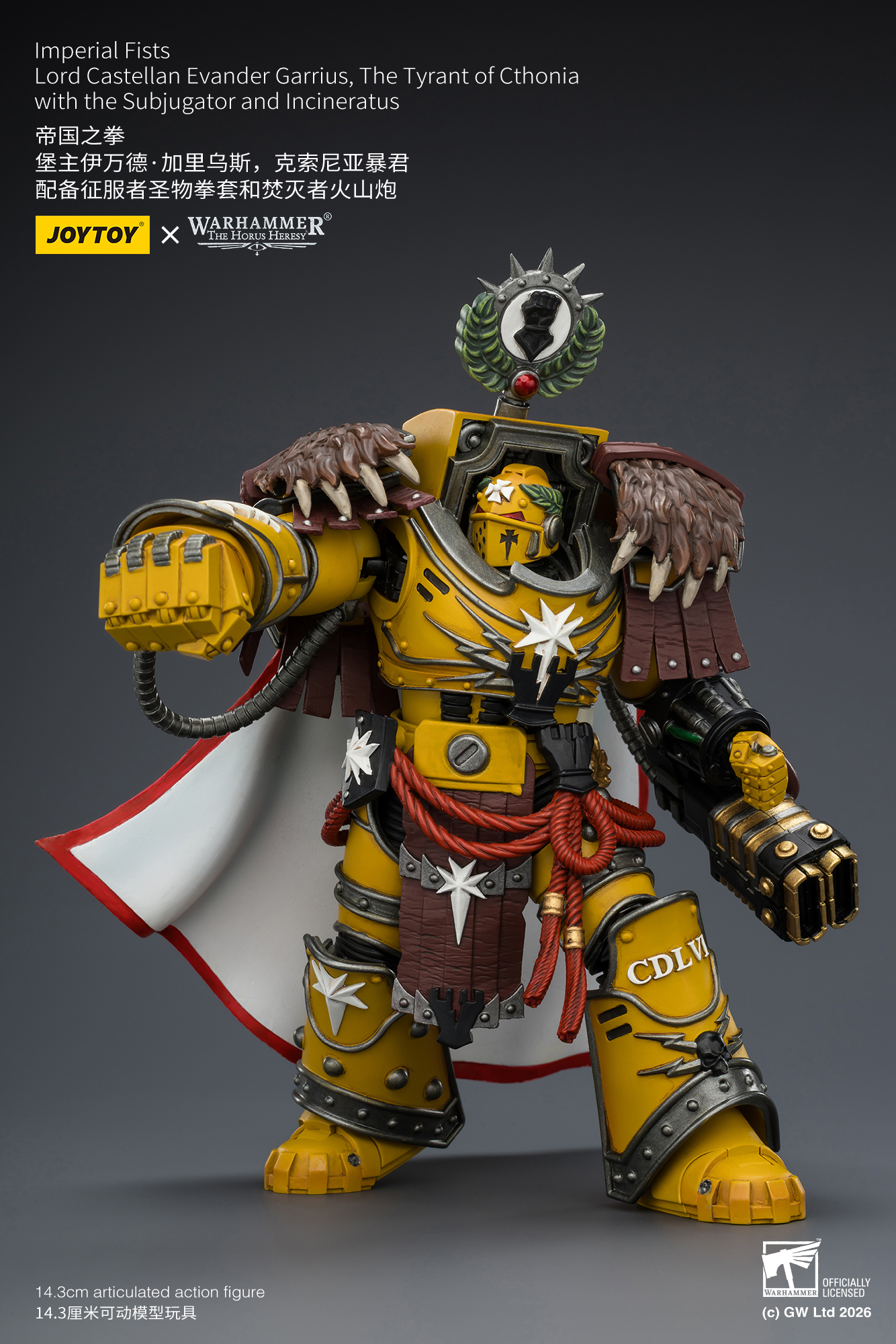 Imperial Fists Lord Castellan Evander Garrius, The Tyrant of Cthonia with the Subjugator and Incineratus - view 13